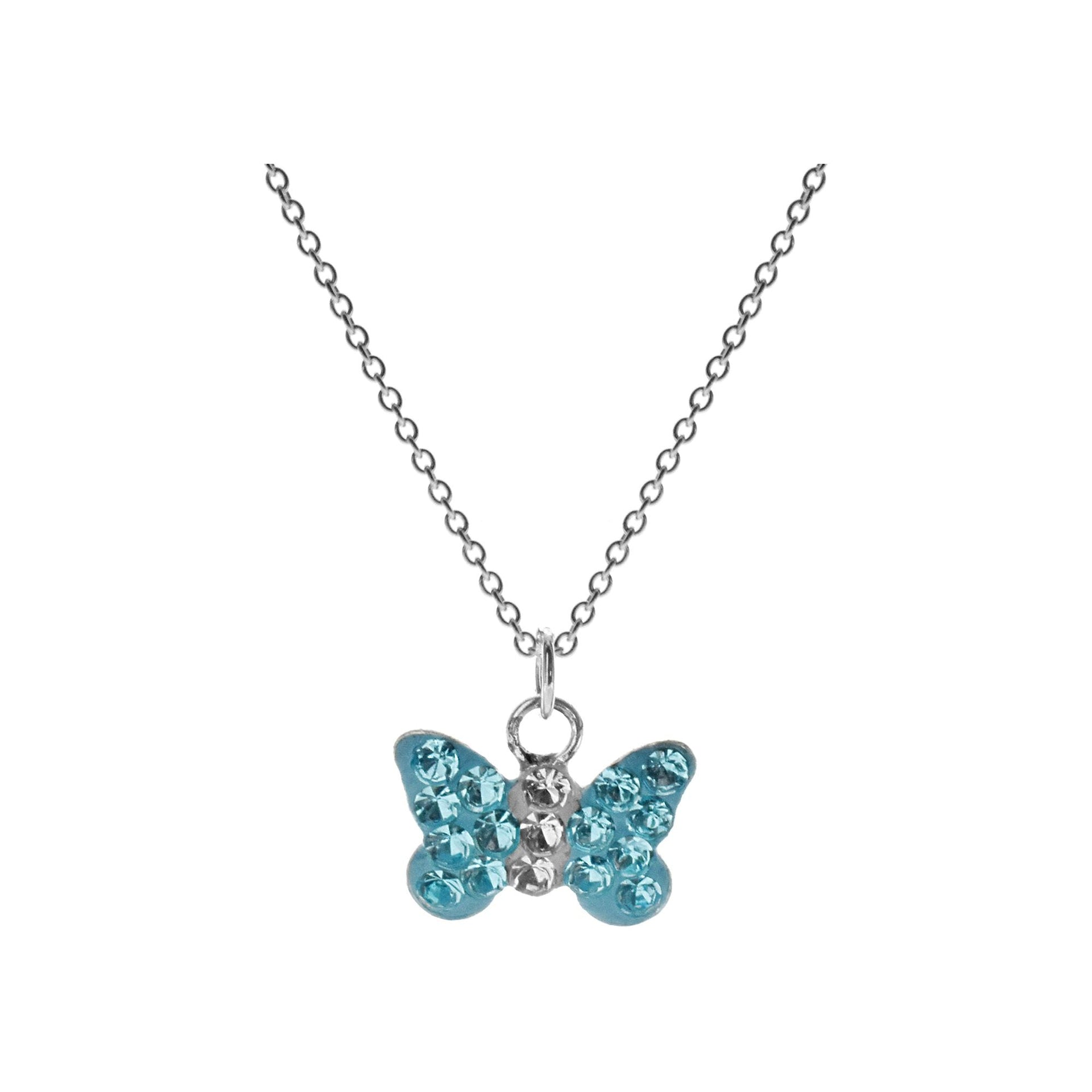 Poppy butterfly necklace with crystal