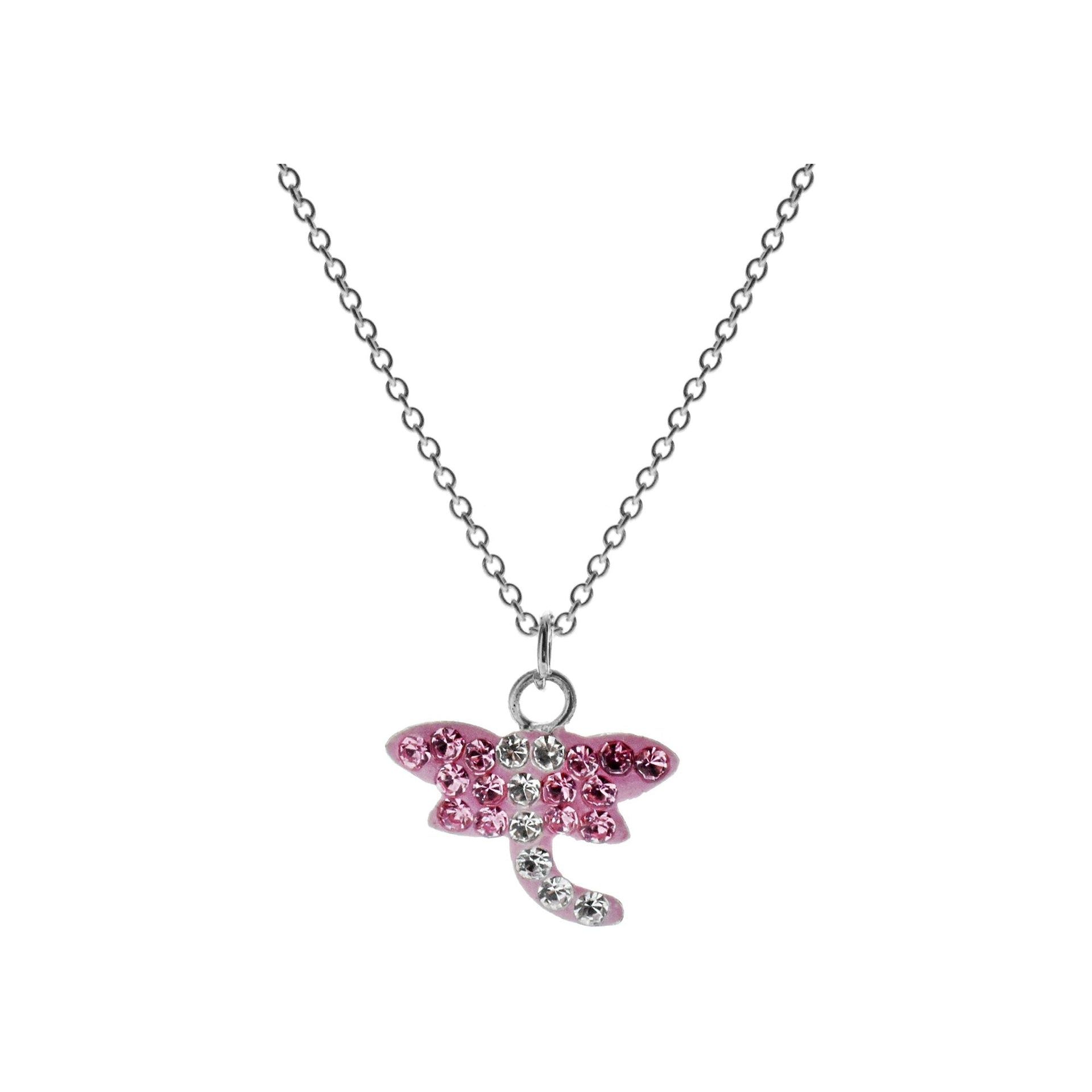 Poppy dragonfly necklace with crystal