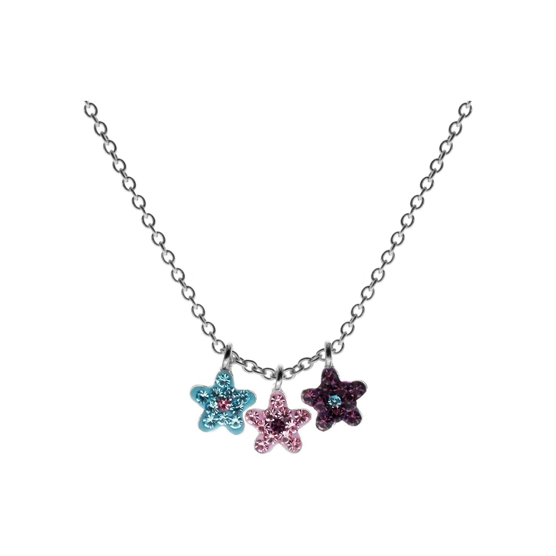 Poppy triple flower necklace