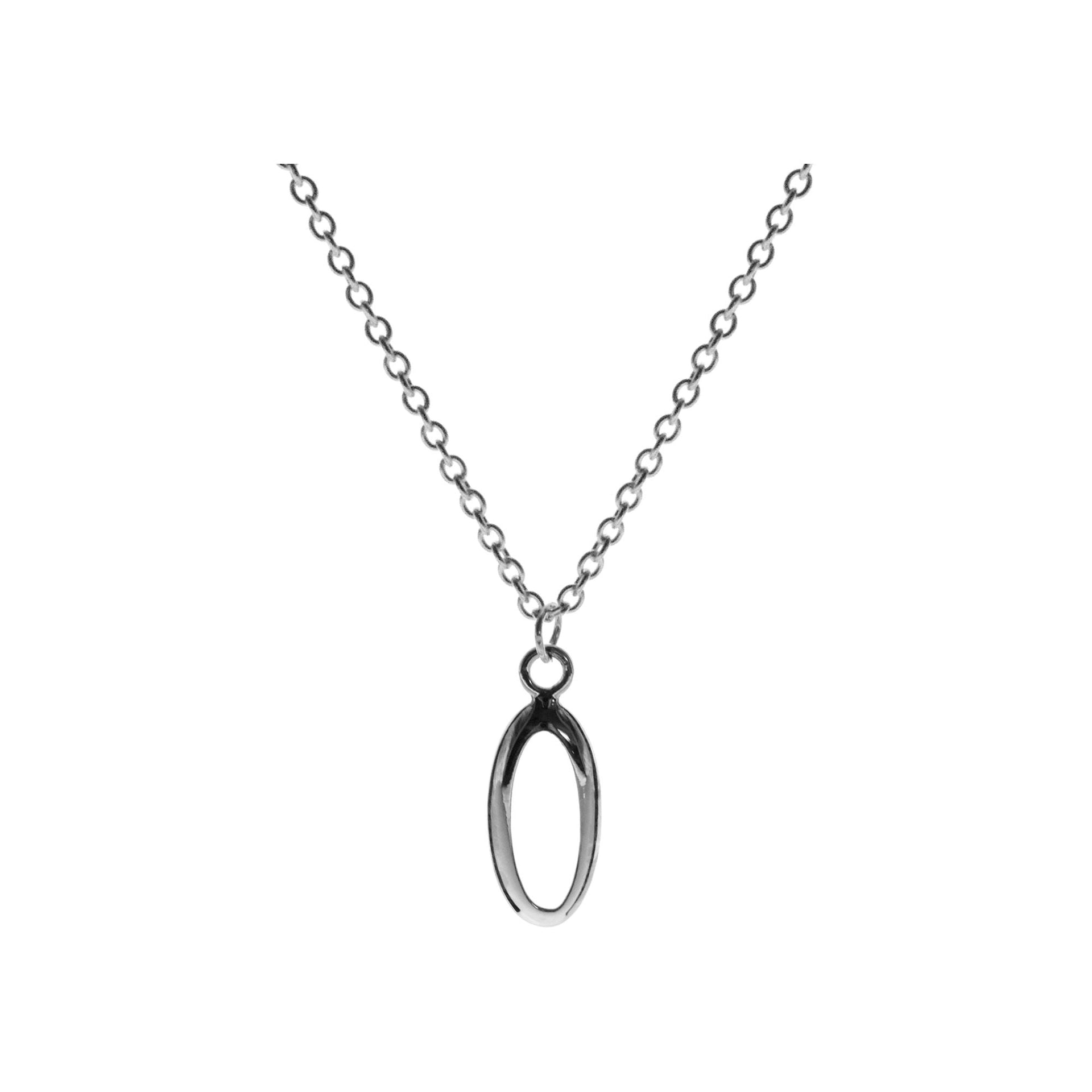 Smile open oval ribbon necklace