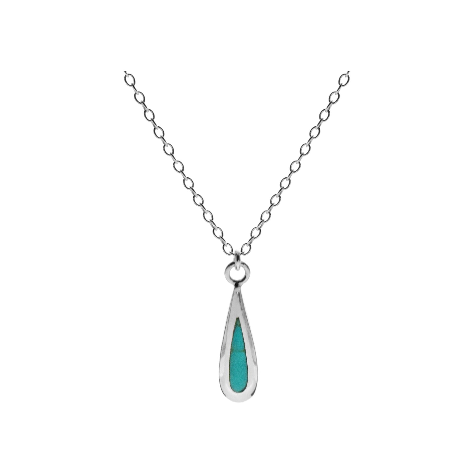 Smile slim teardrop turquoise necklace