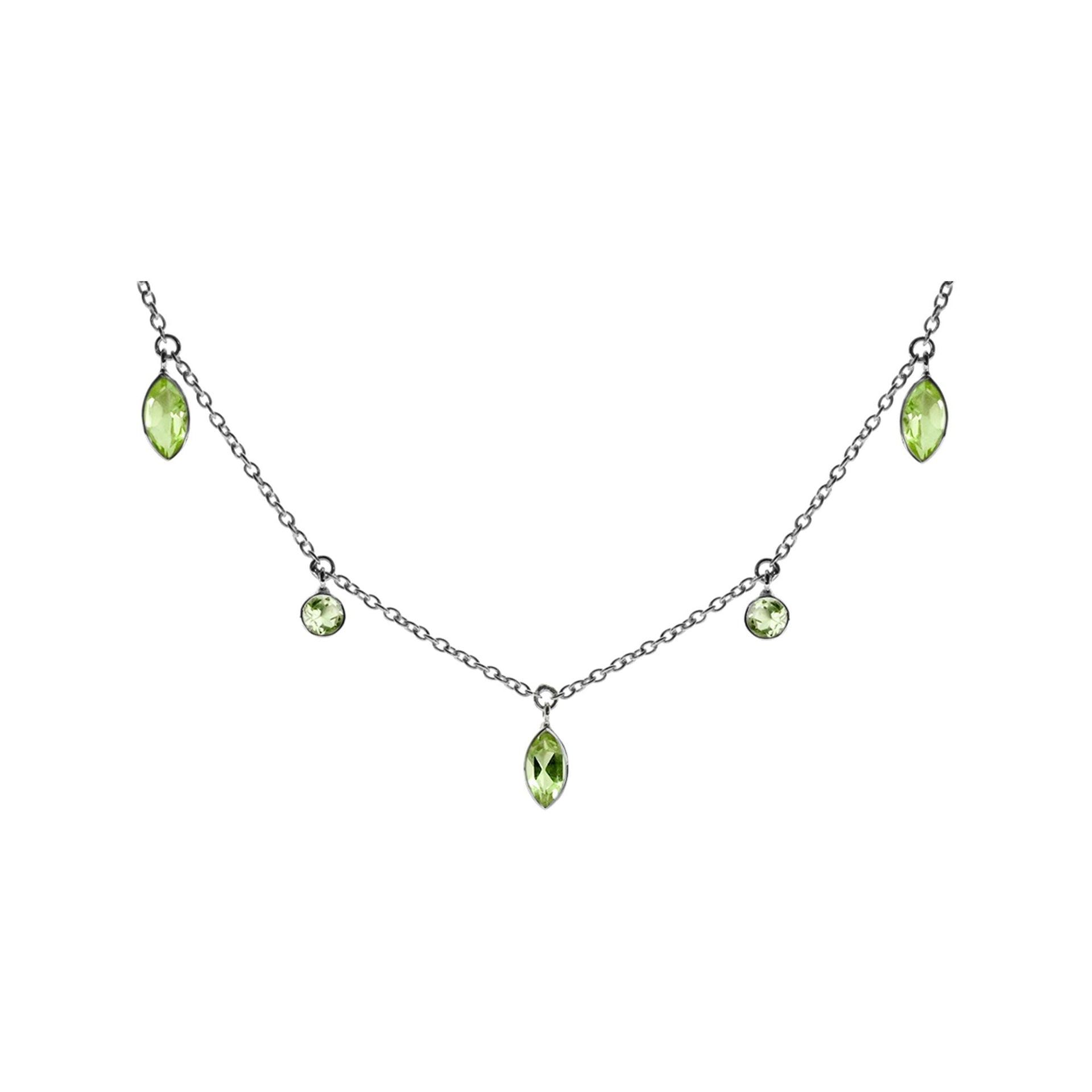 Bridget marquis & round peridot necklace