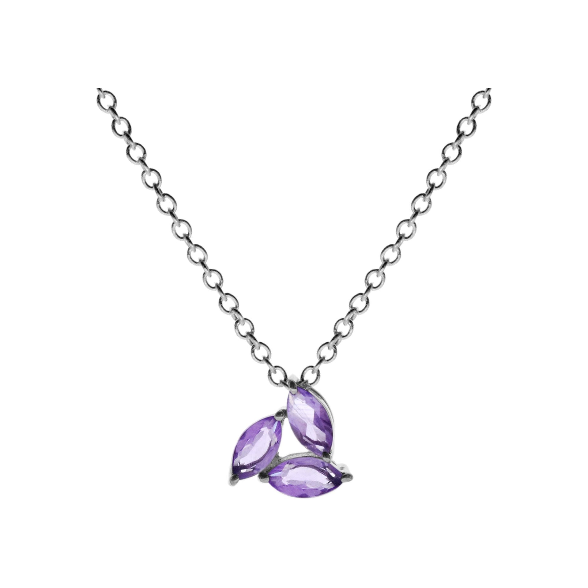 Kara amethyst marquis swirl necklace