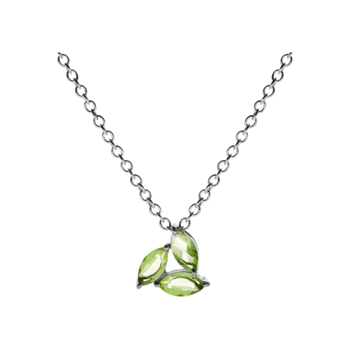 Kara peridot marquis swirl necklace