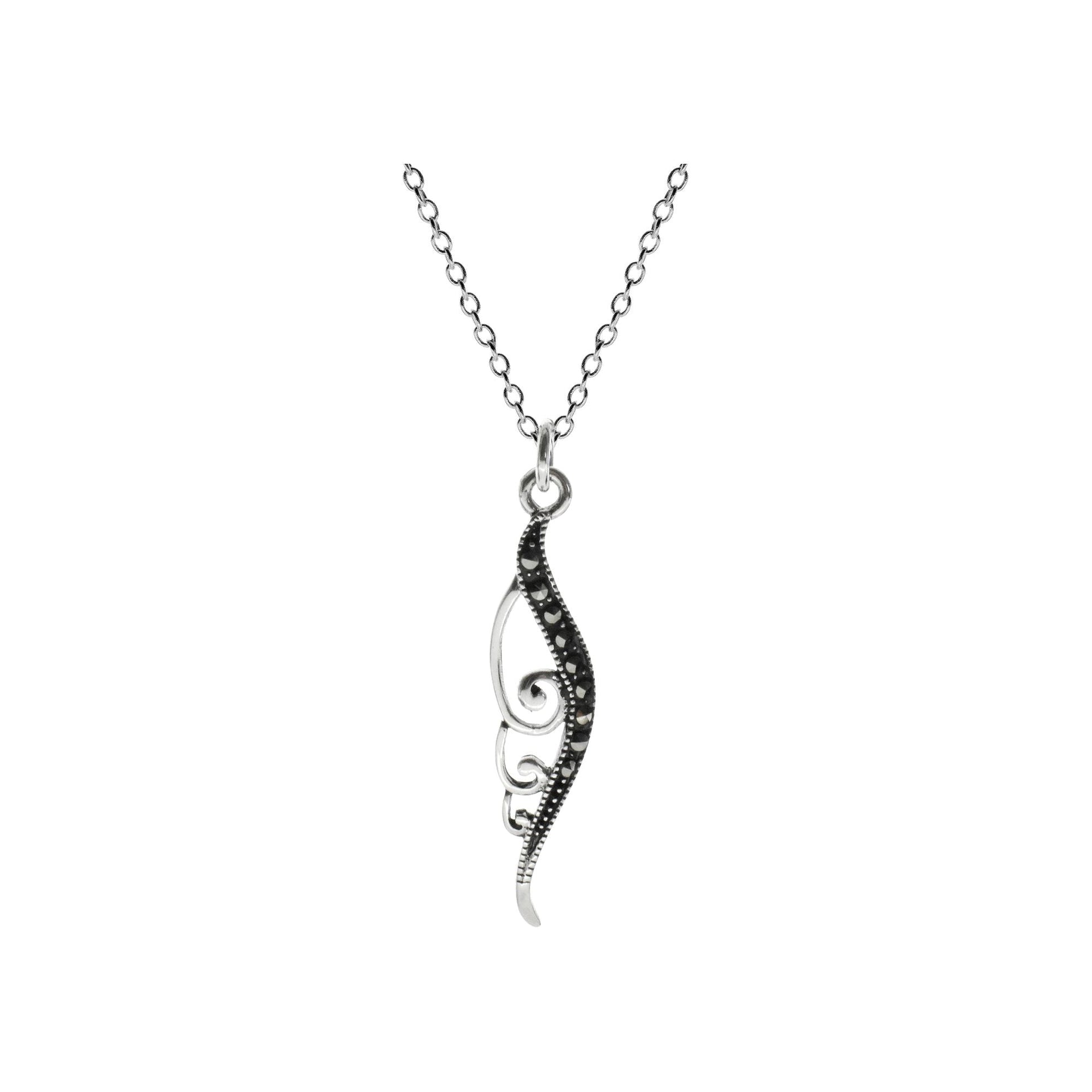 Chloe swirly marcasite necklace