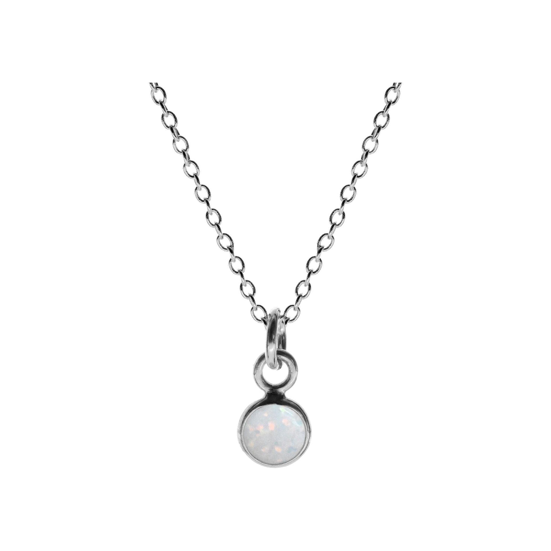 Chloe dainty white opalique necklace