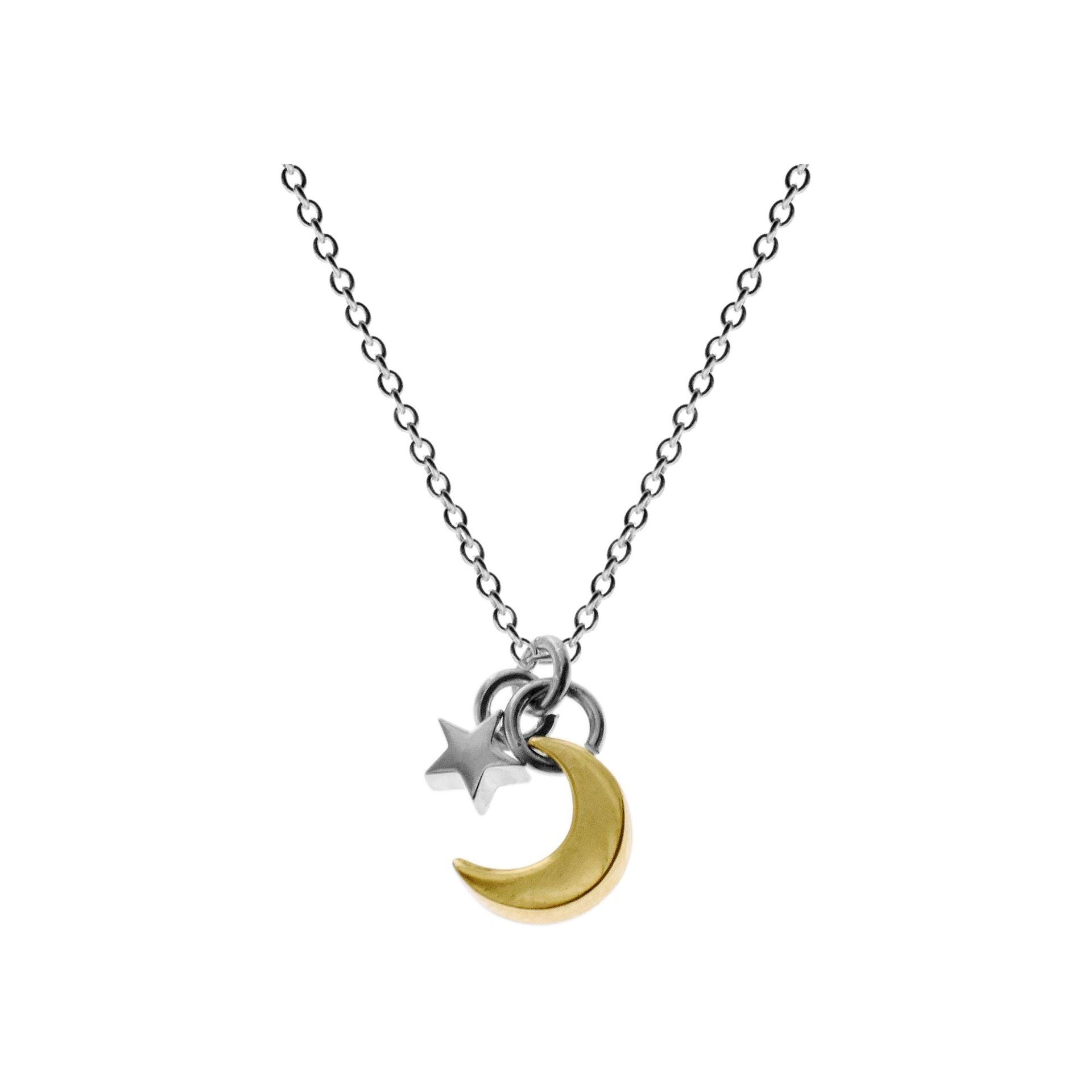 Chloe star & gold plated moon necklace