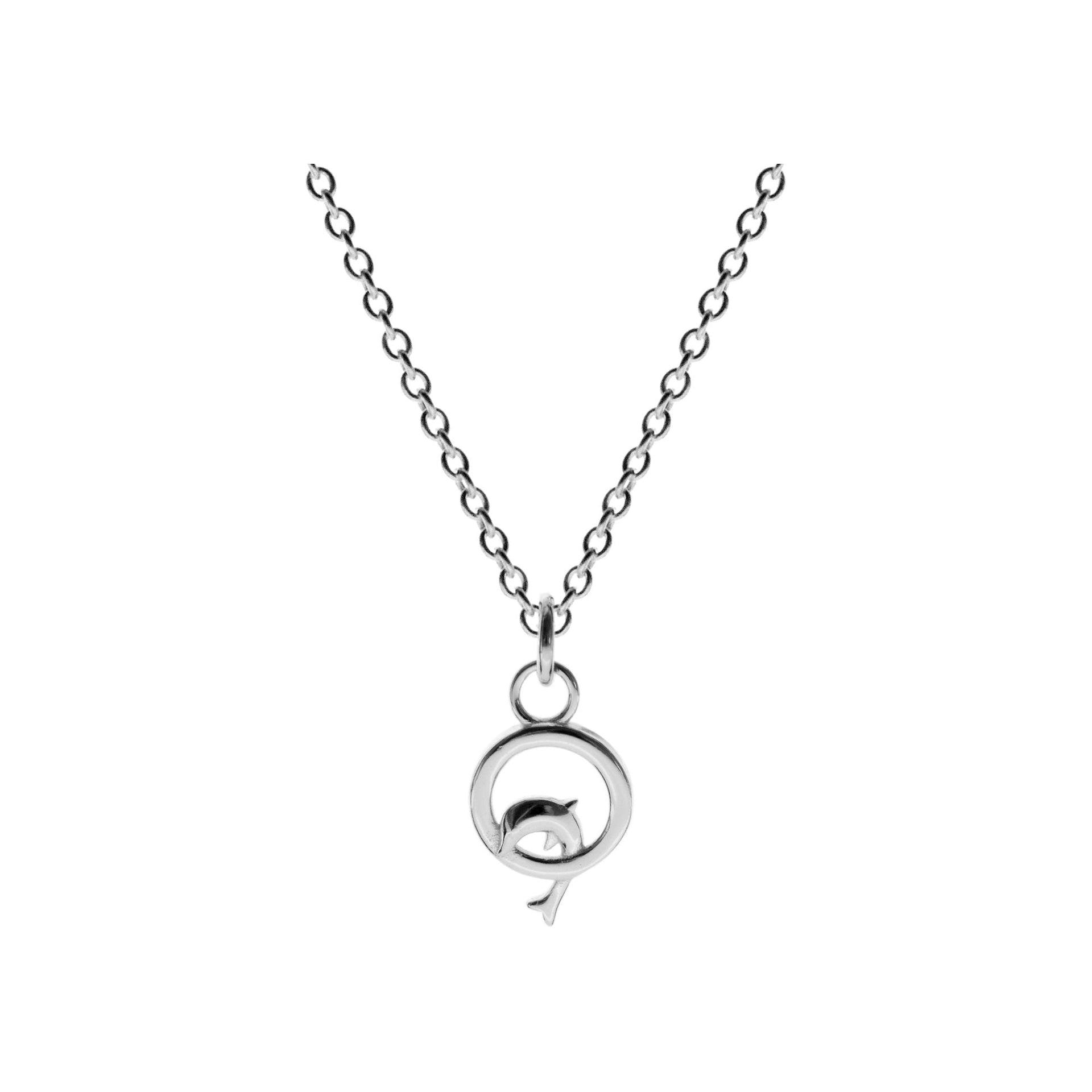 Chloe dolphin through hoop necklace