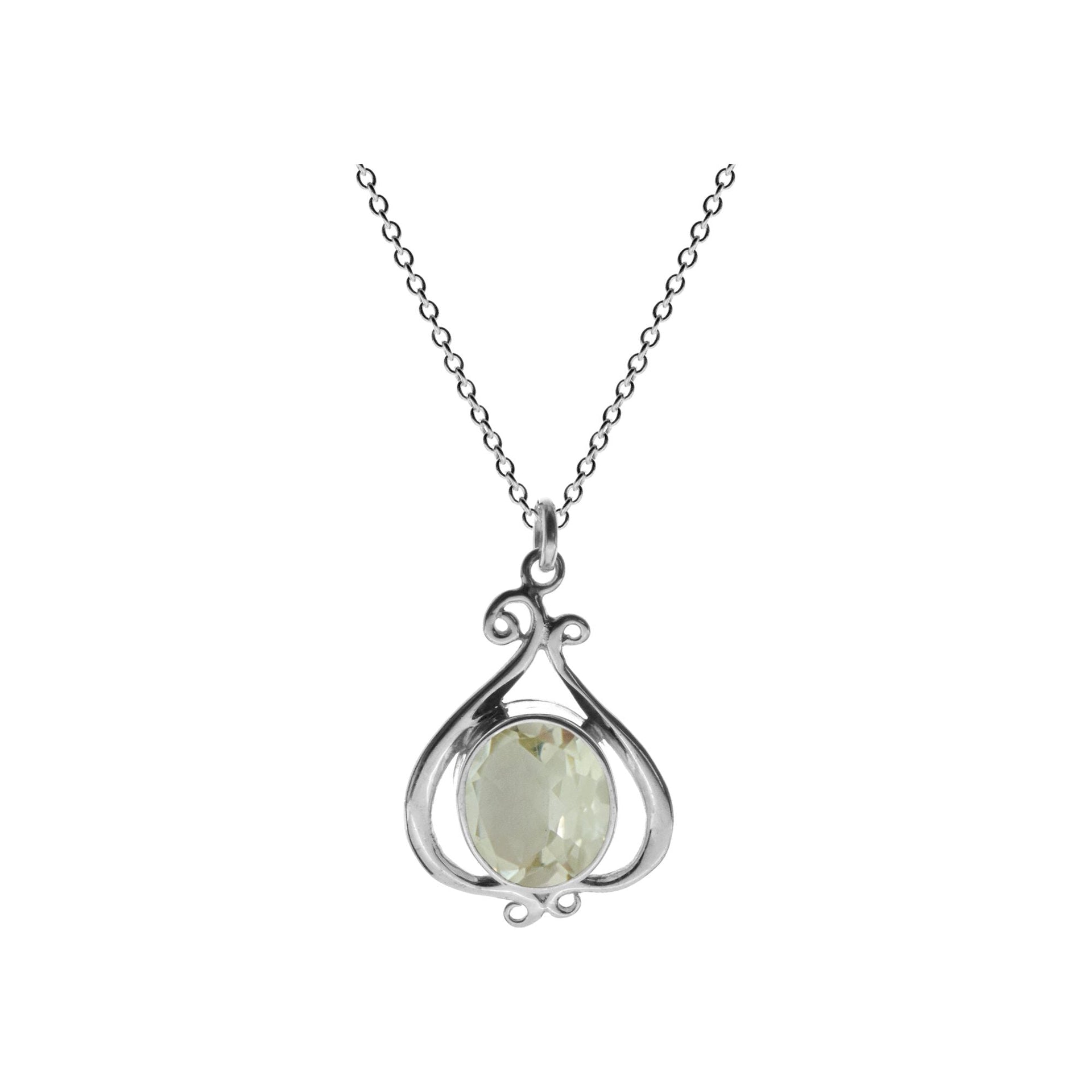 Lola elaborate wirework green amethyst necklace