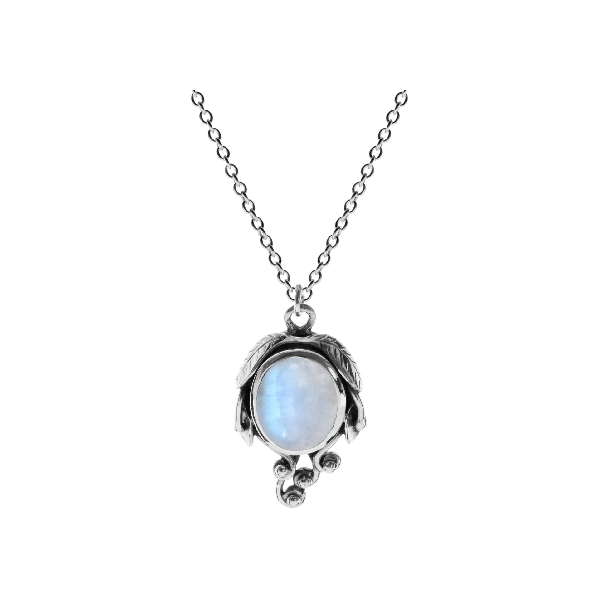 Catalina rainbow moonstone vine necklace
