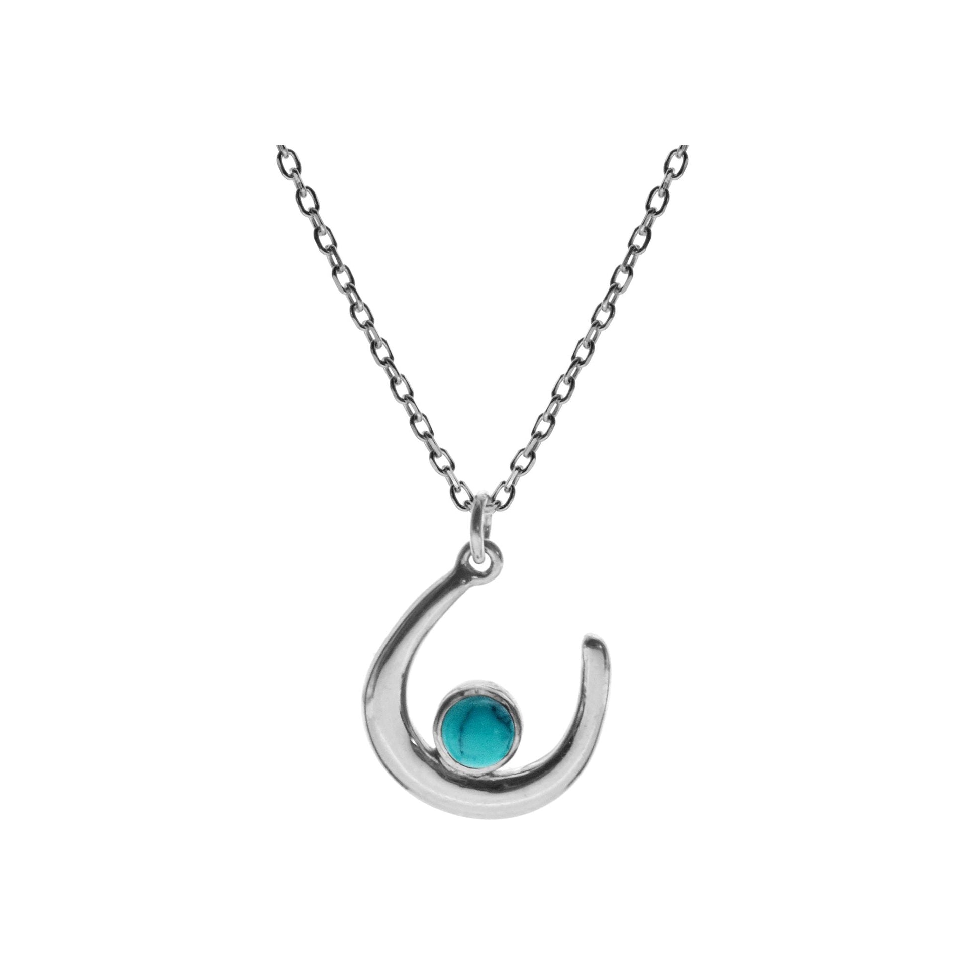 Chloe turquoise crescent necklace
