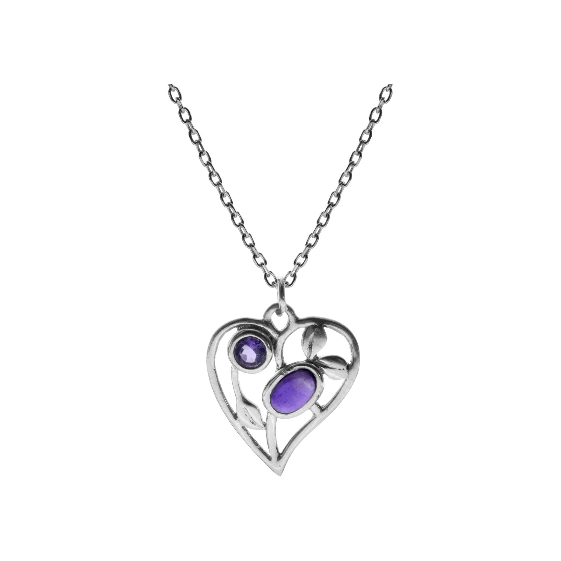 Chloe amethyst floral heart necklace
