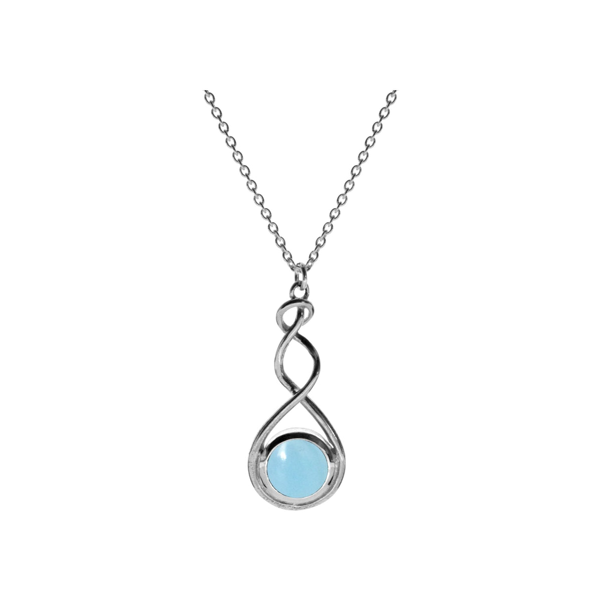 Amy squiggle blue chalcedony necklace