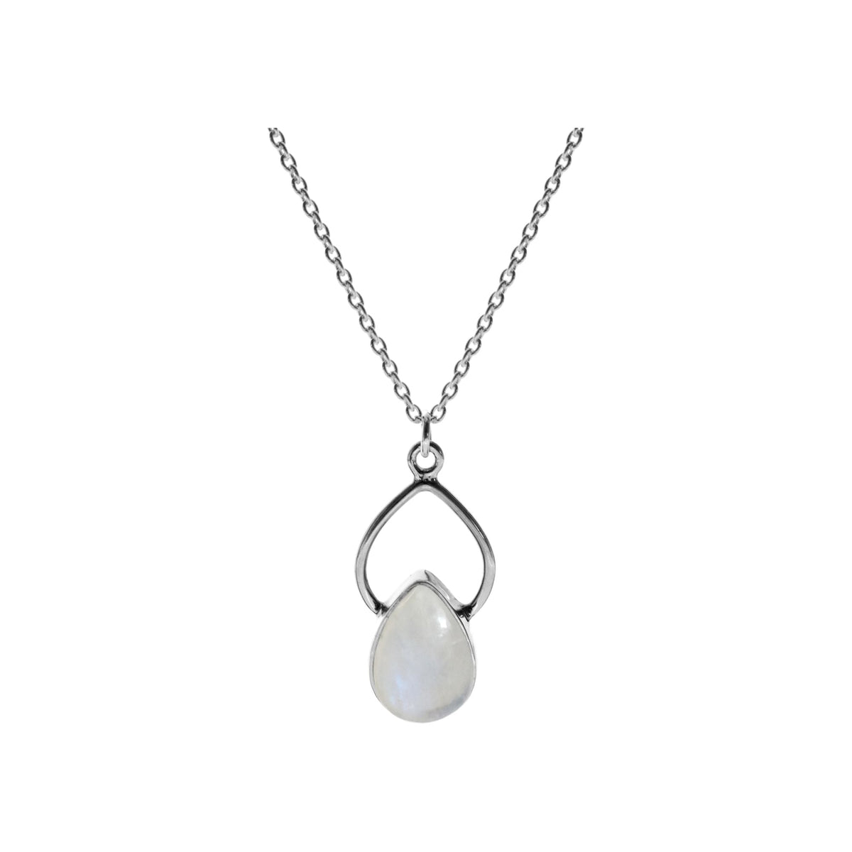 Ivy wire teardrop rainbow moonstone necklace