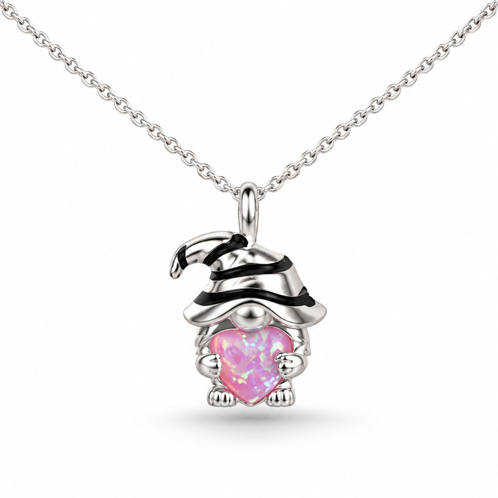 Sasha pink gonk necklace