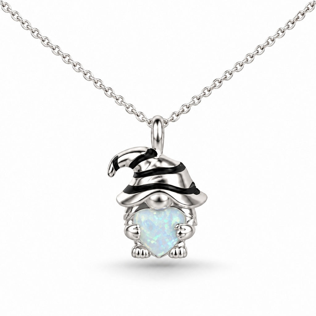 Sasha white gonk necklace