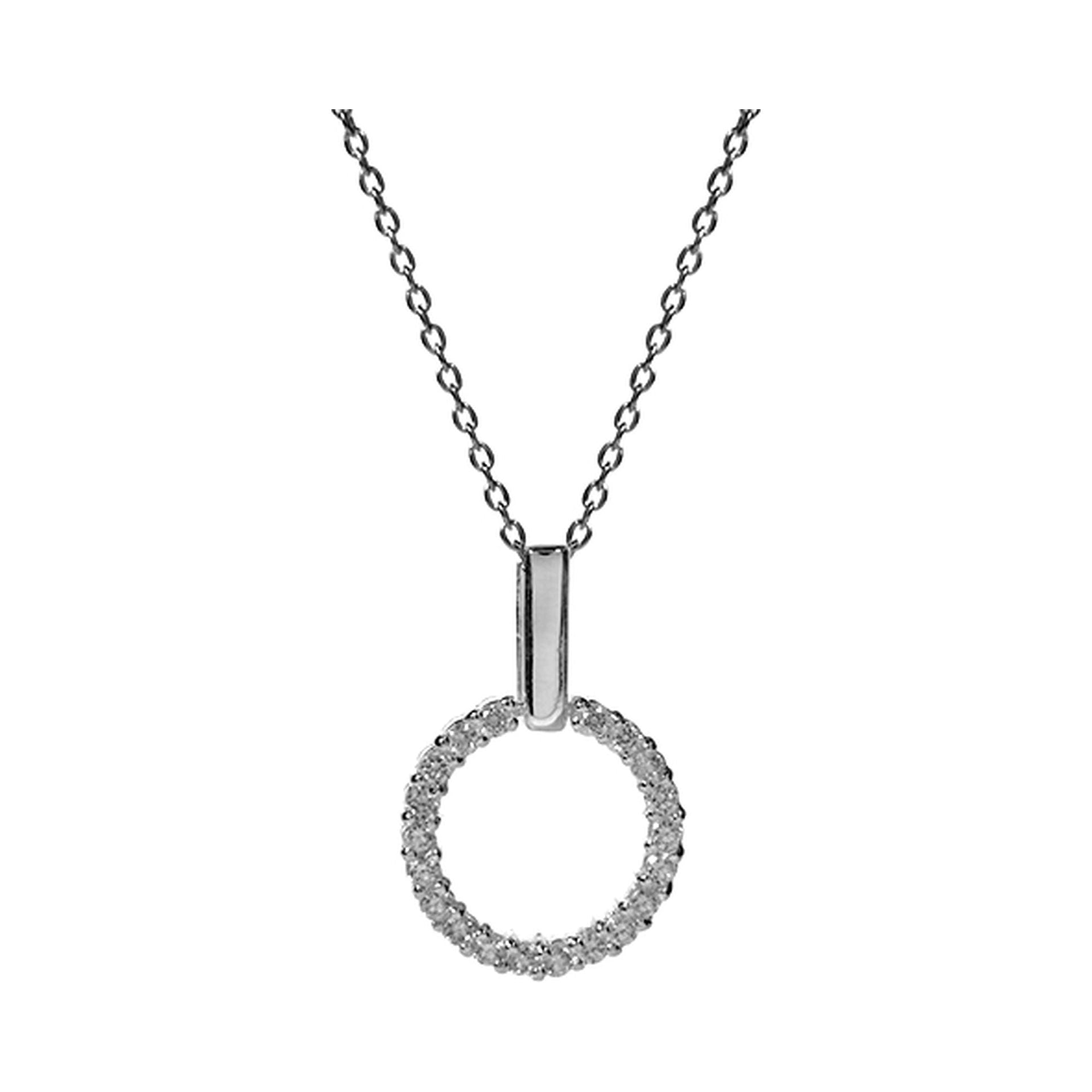 Ava CZ-studded hoop necklace