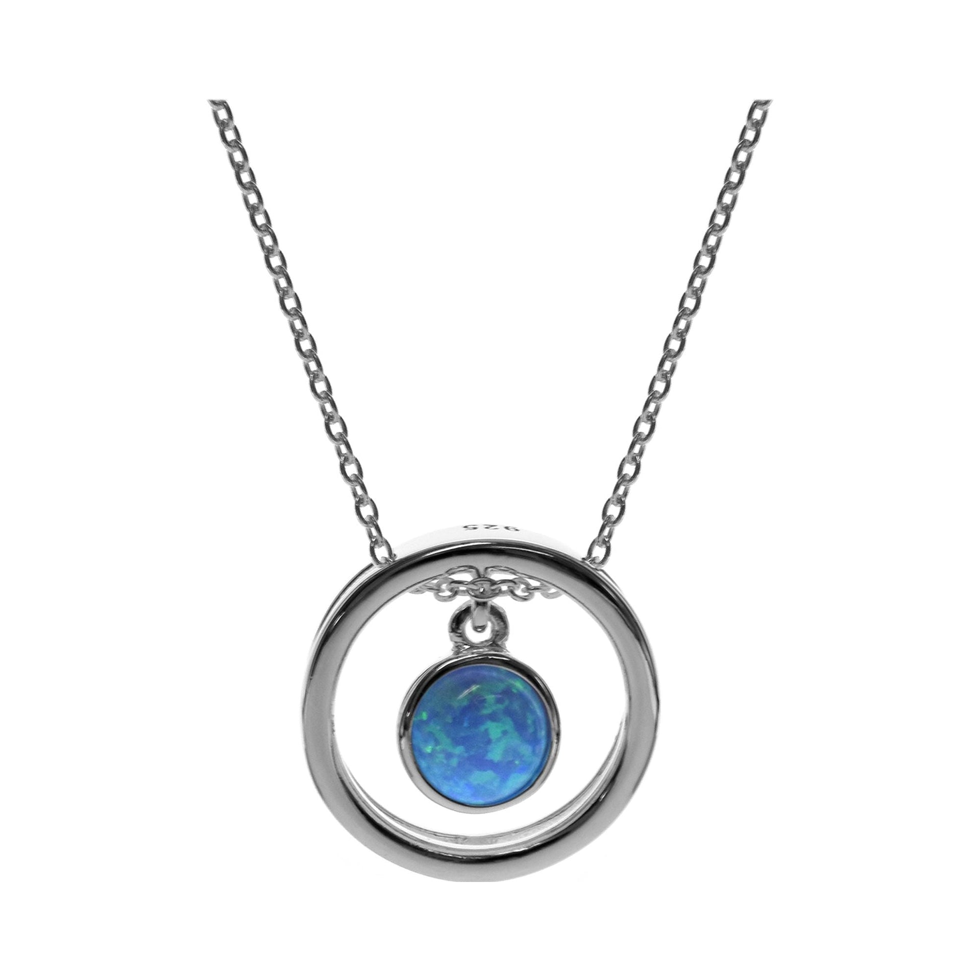 Angelica hoop with suspended blue opalique necklace