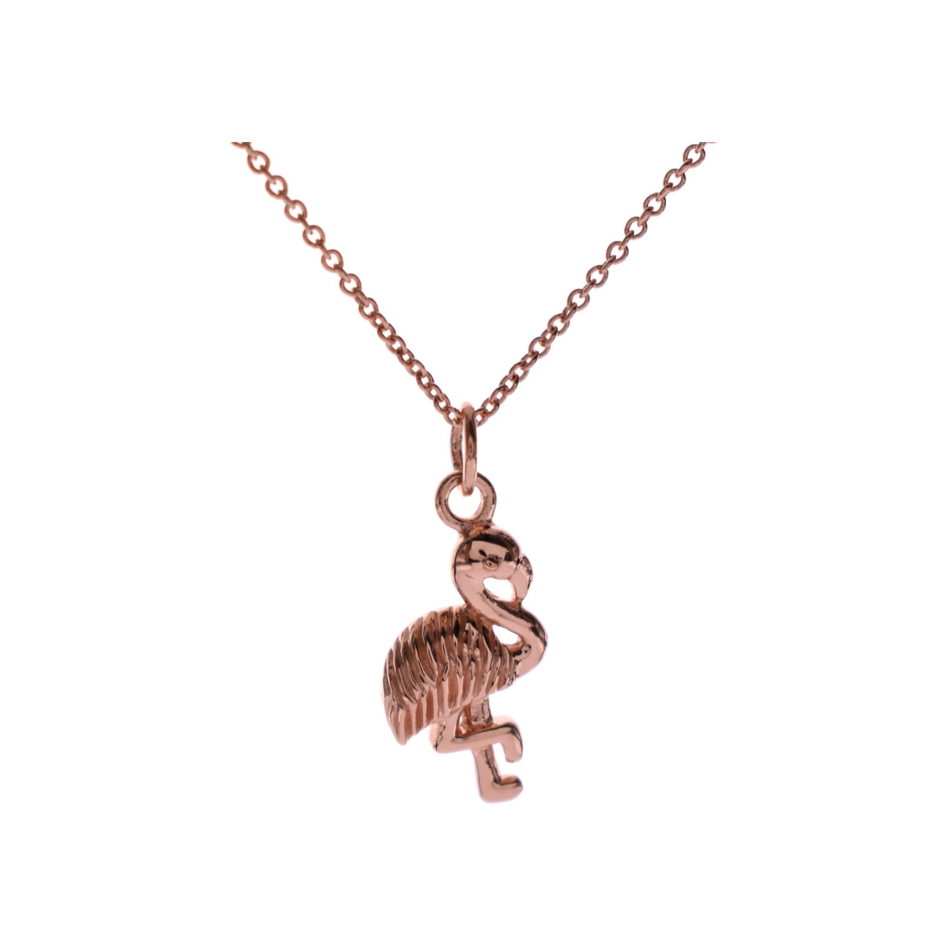 Rose gold plated flamingo necklace