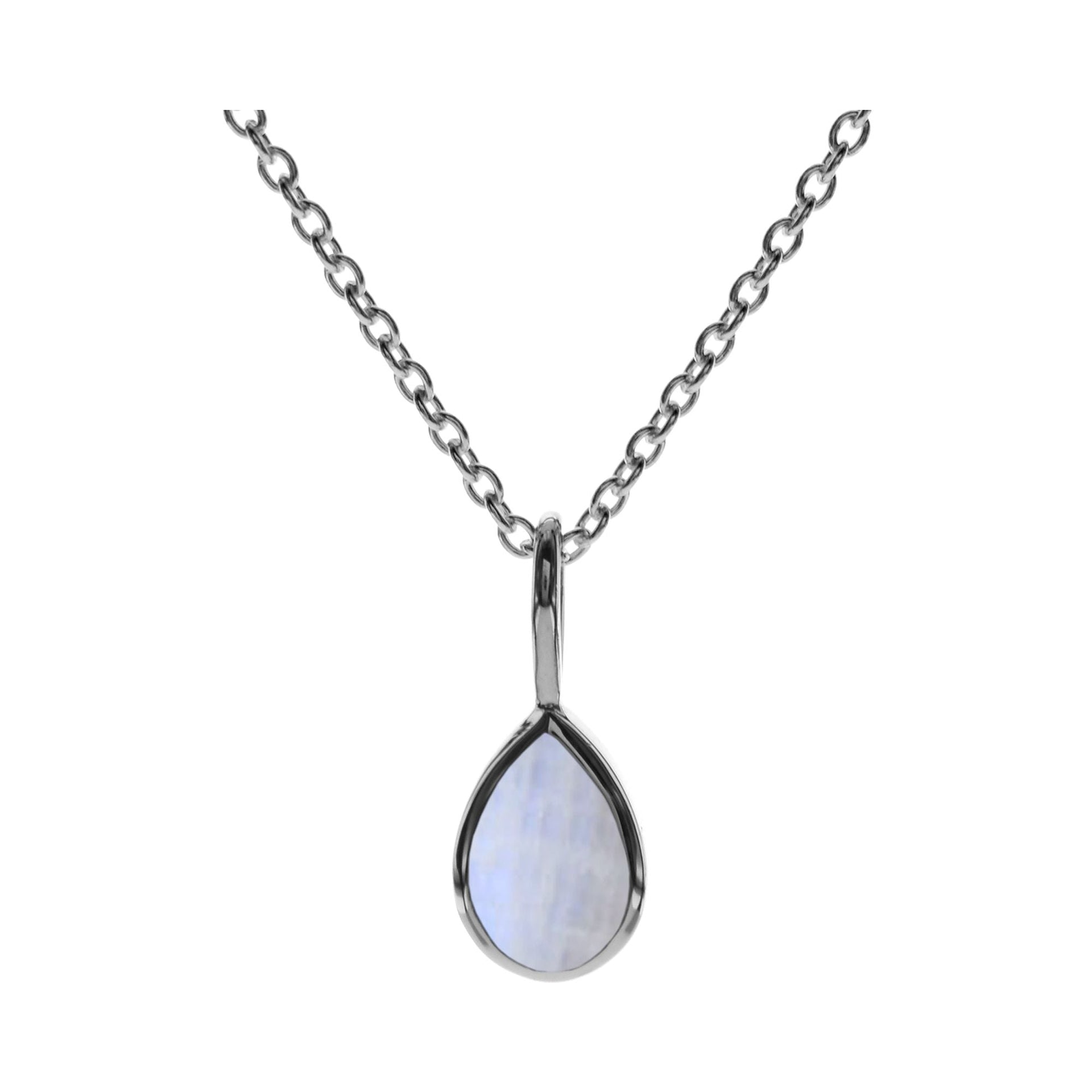 Samira teardrop rainbow moonstone necklace