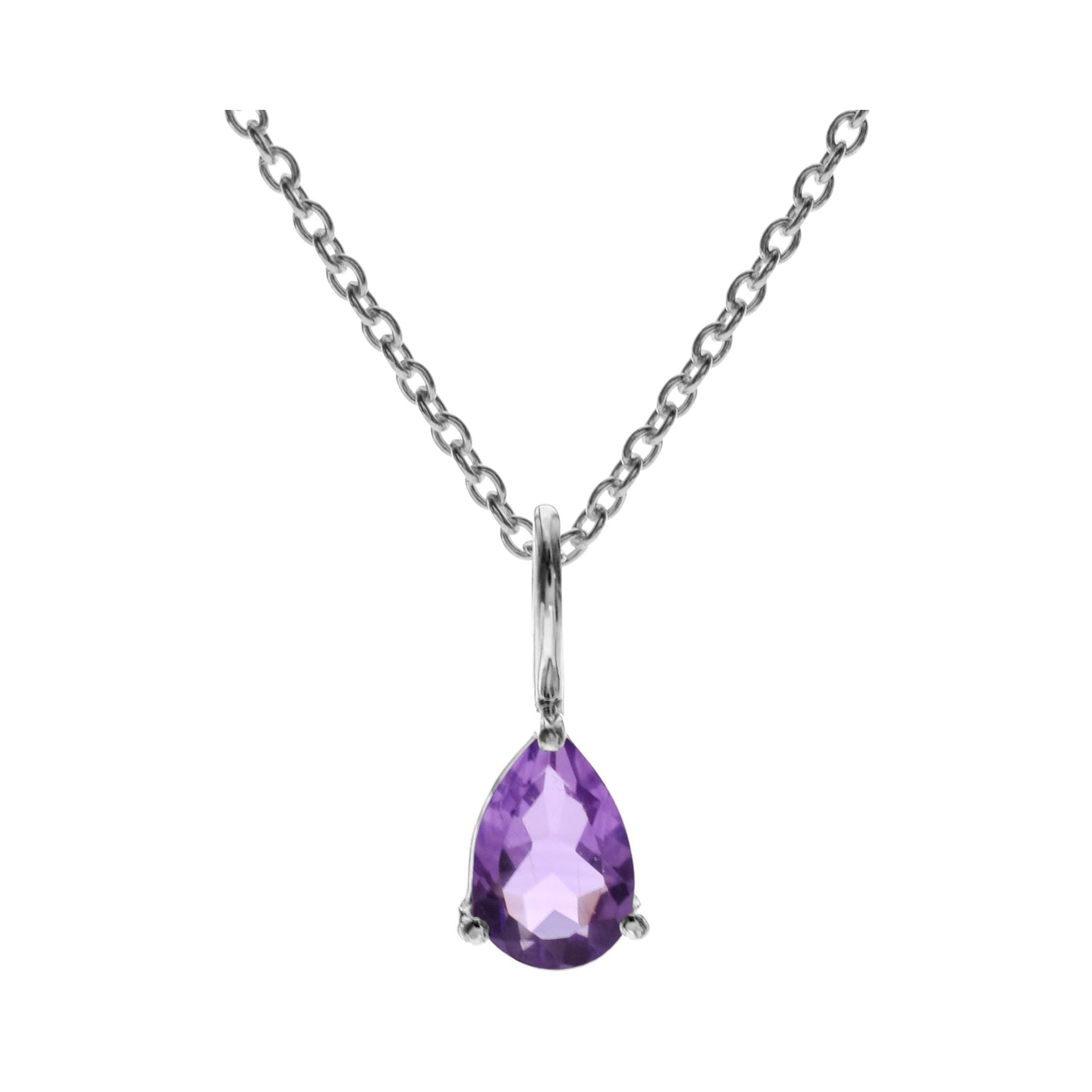 Kara small amethyst facet teardrop necklace