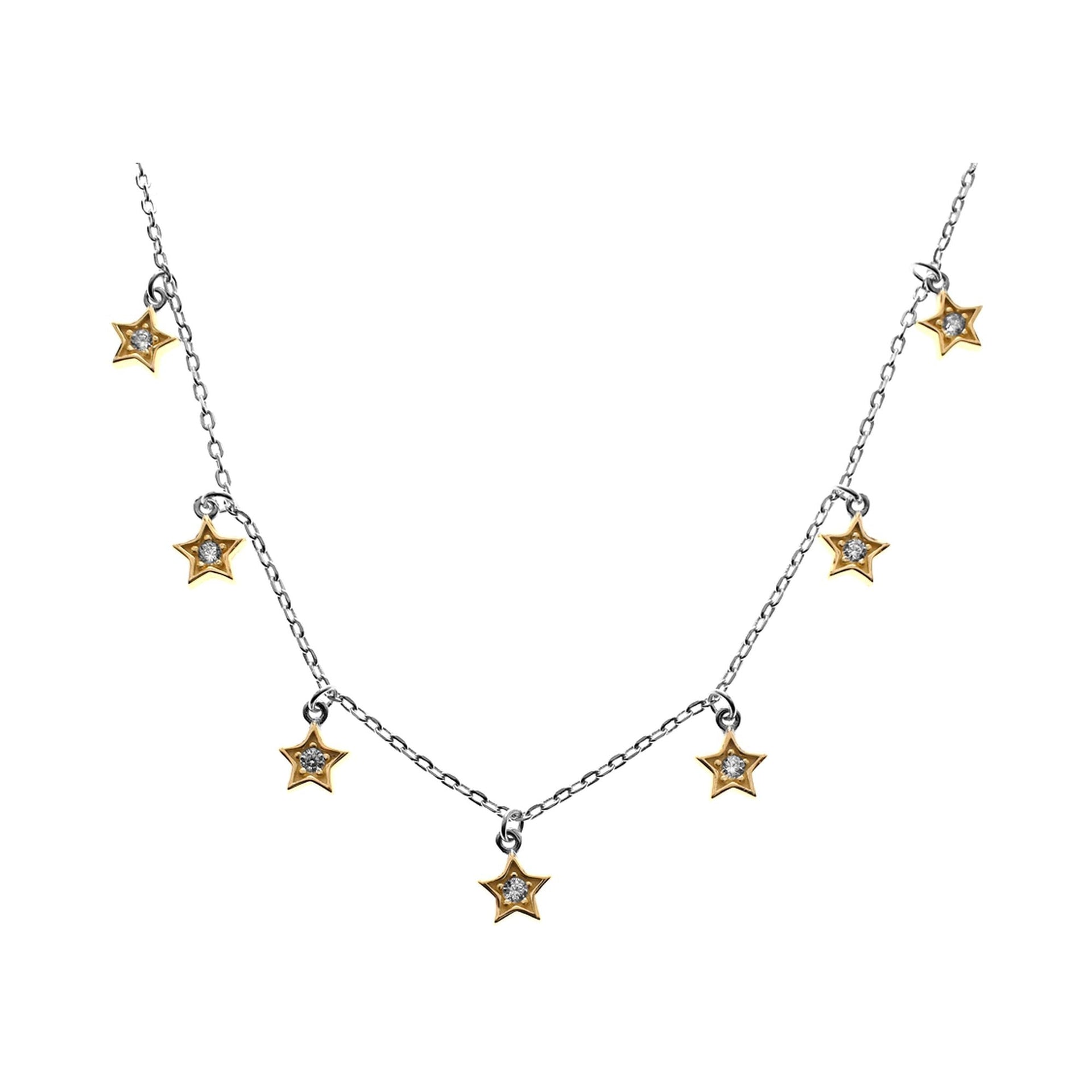 Carla CZ-set star charms necklace
