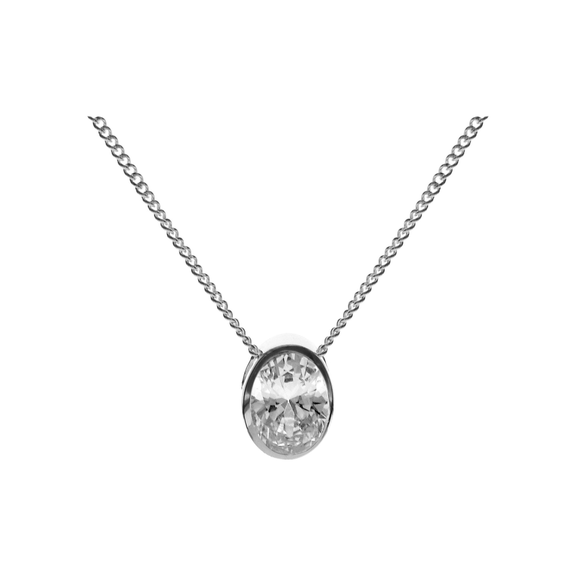 Simple oval CZ necklace