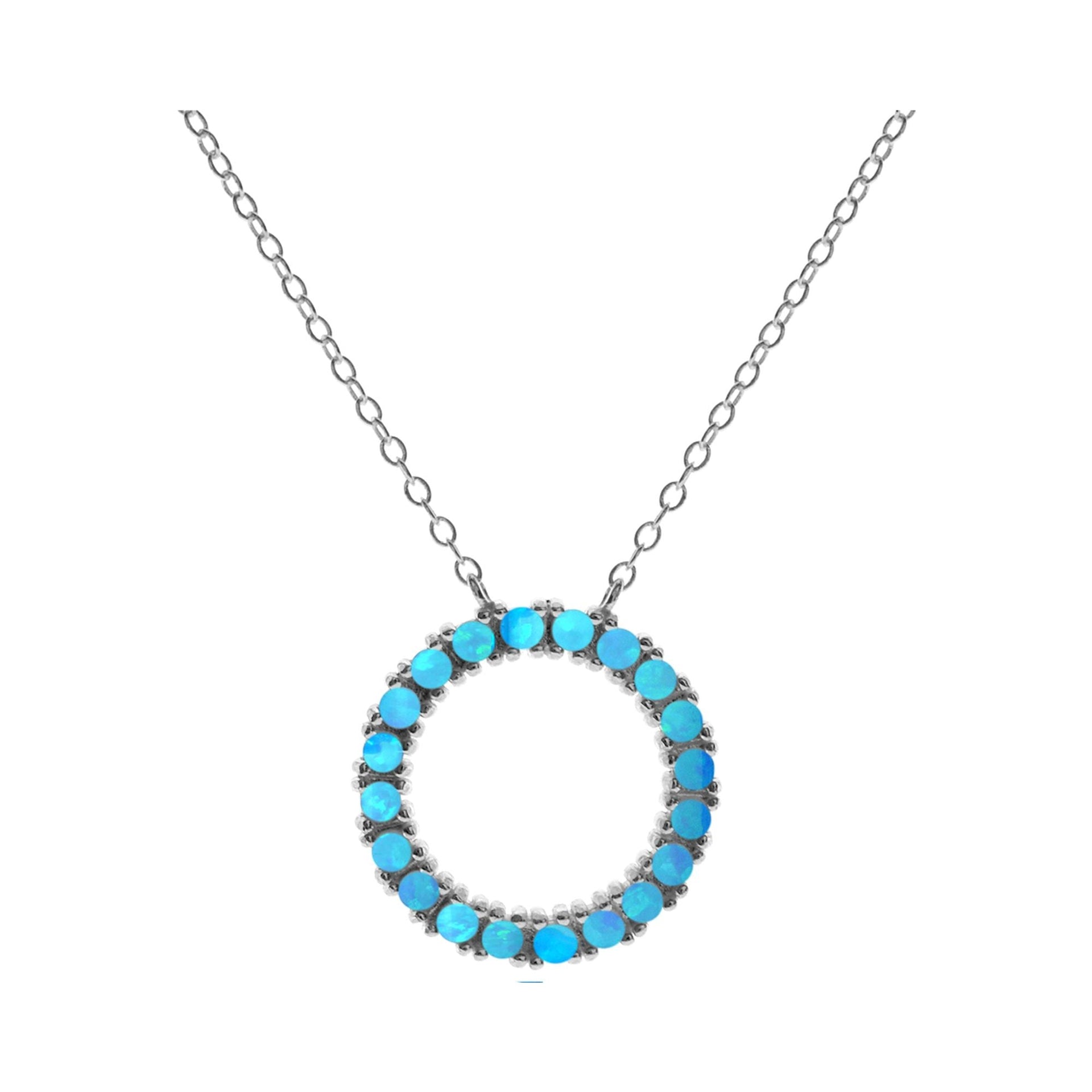 Bethan ring of blue opalique necklace