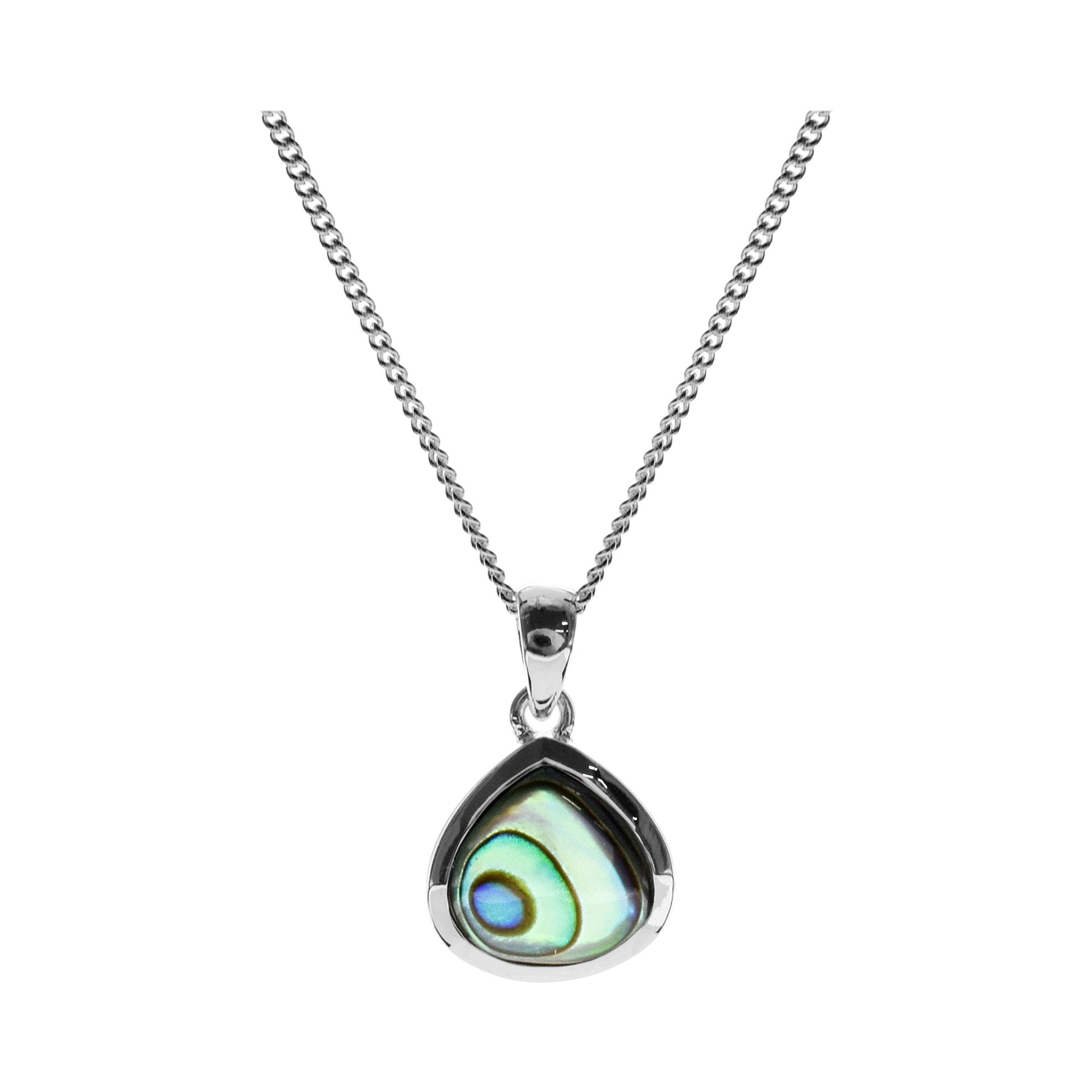 Bronwen wide teardrop paua shell necklace