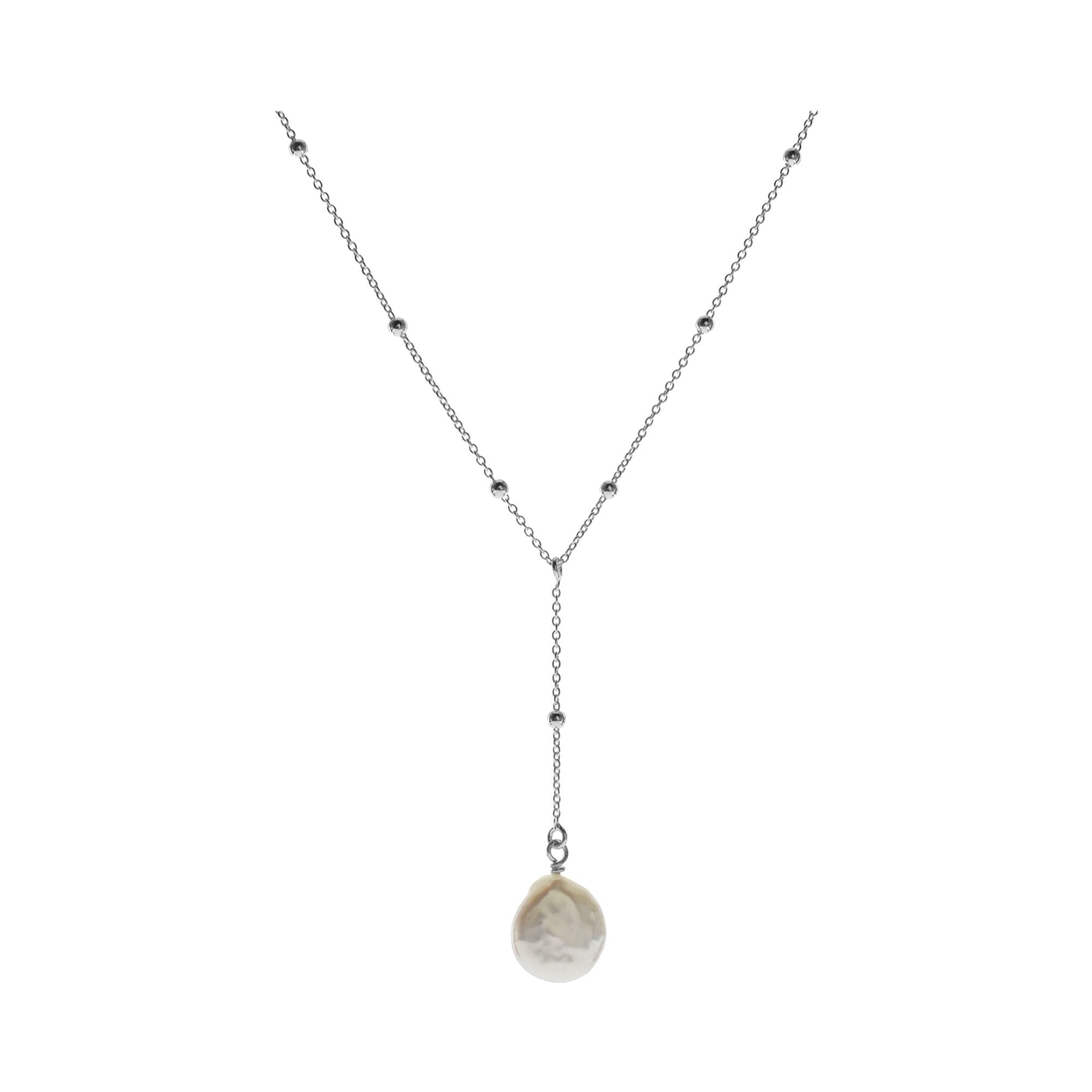Blythe coin pearl on ball detail chain necklace