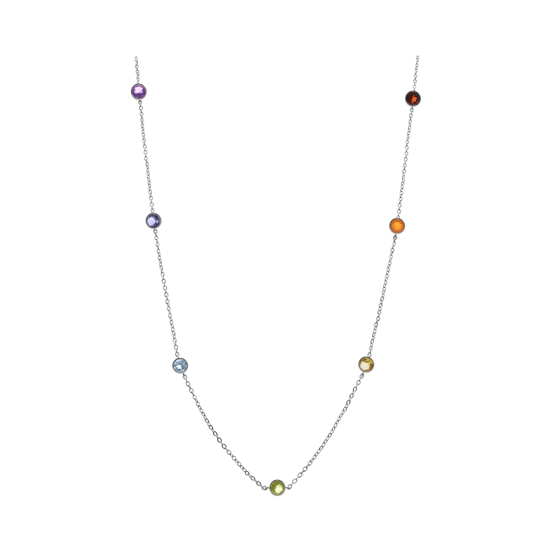 Kenna round inline multi-coloured necklace