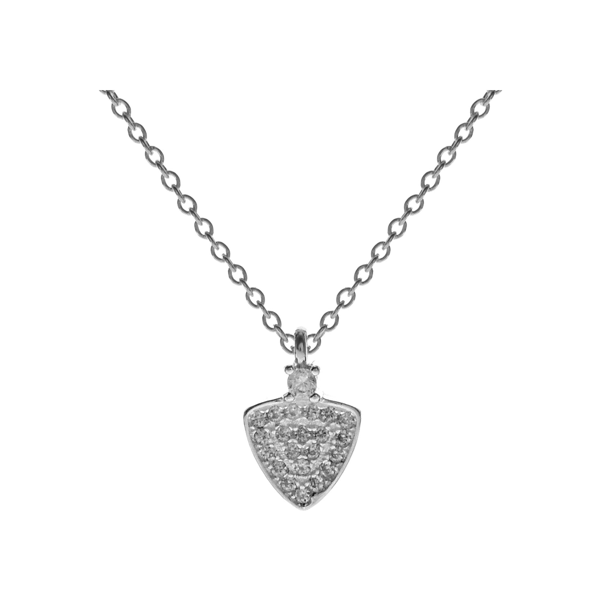 Ava rounded triangle pendant on chain necklace