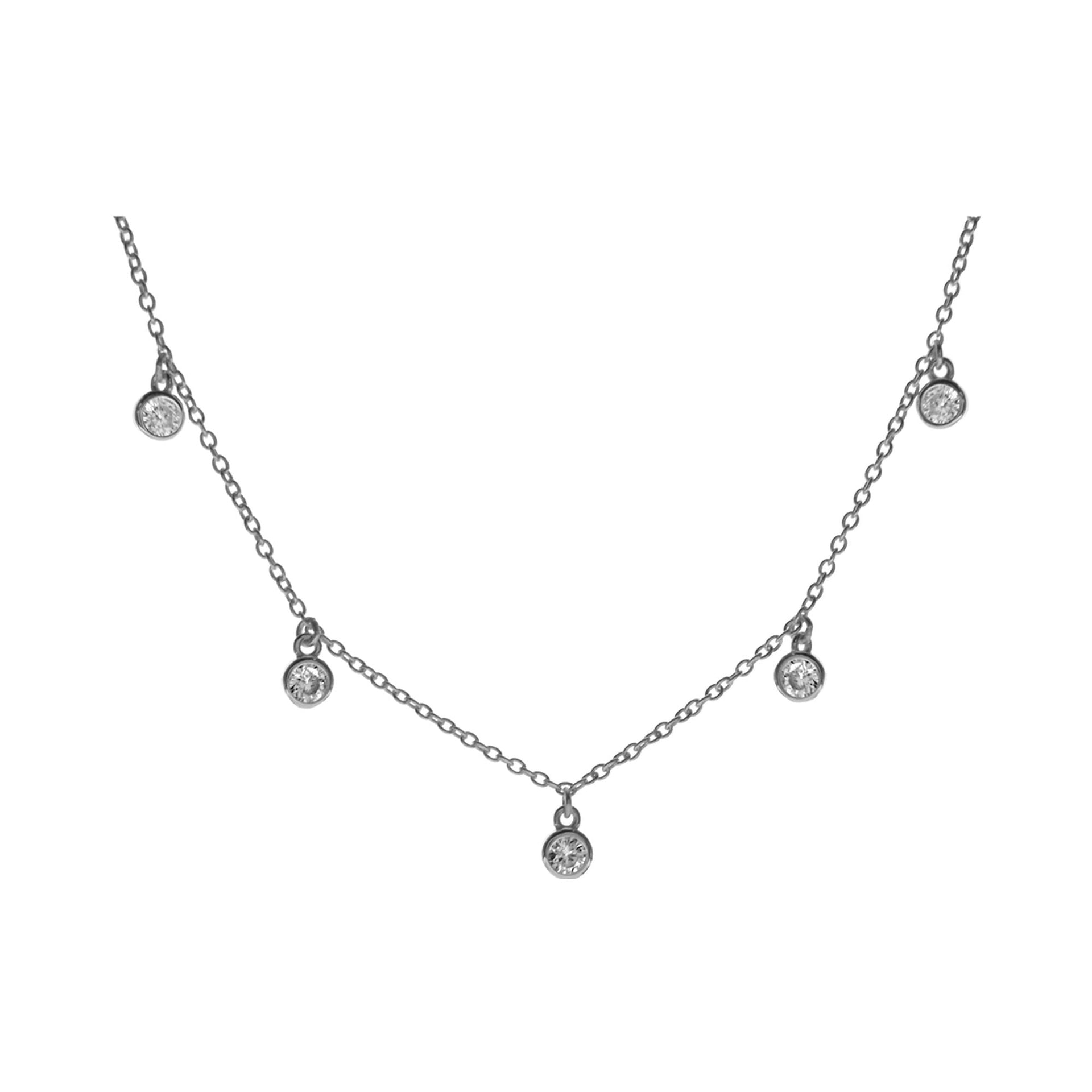 Kenzie chain with five CZ droplets necklace