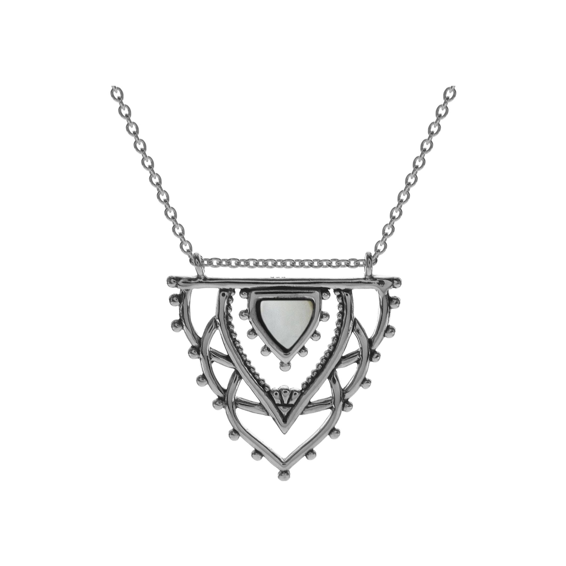 Zora art nouveau style necklace with mother of pearl