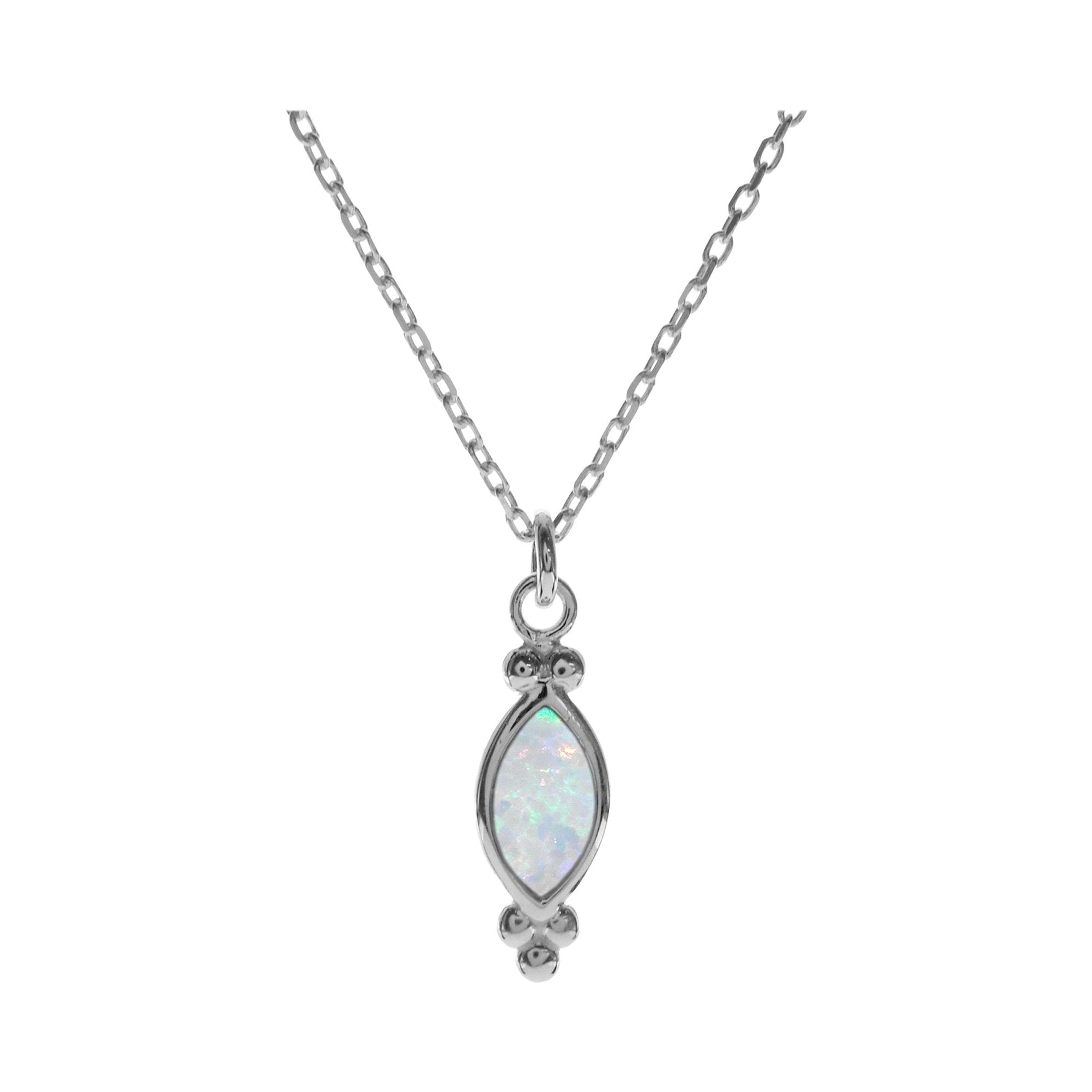 Shannon marquis white opalique with ball detail necklace