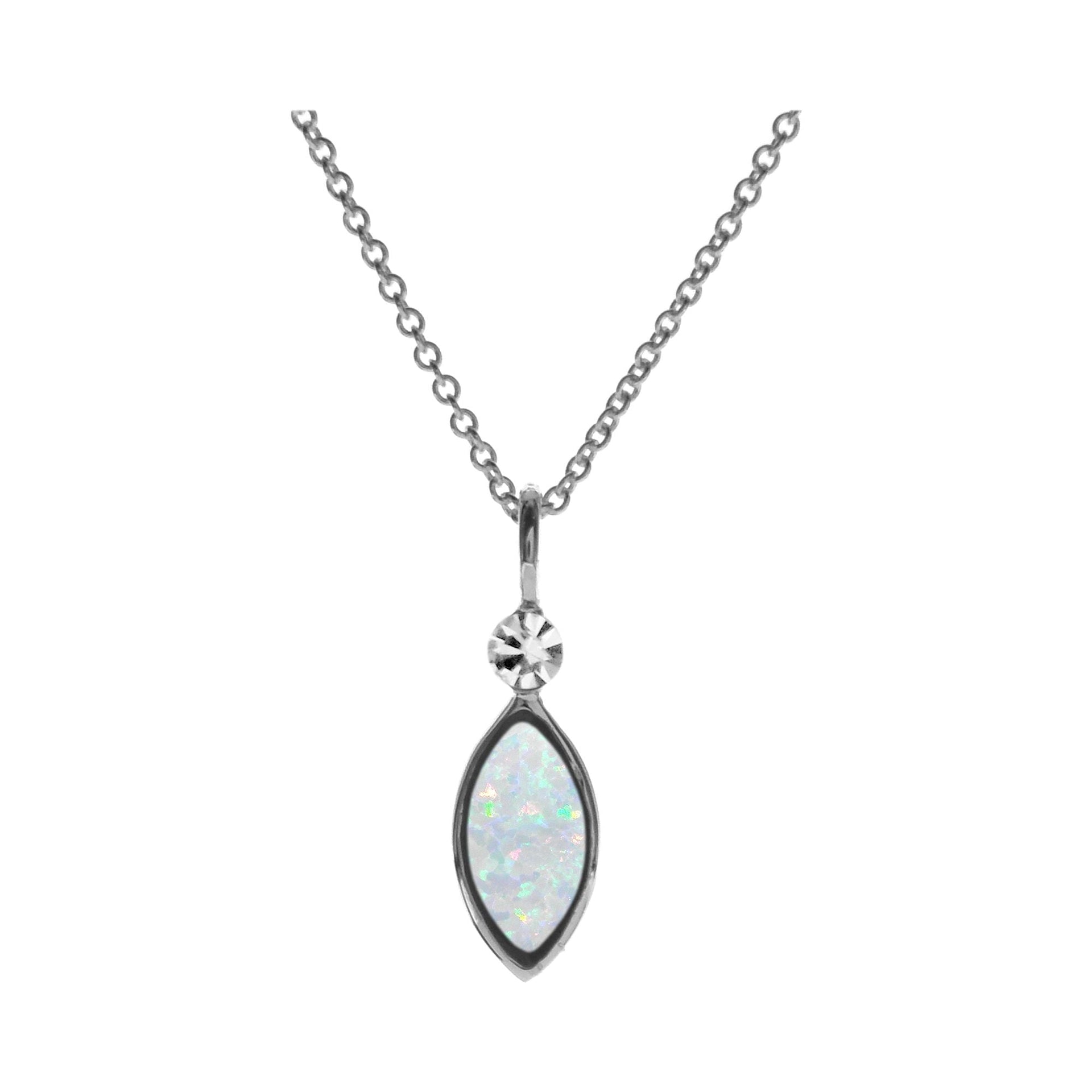 Alexis marquis white opalique & CZ necklace