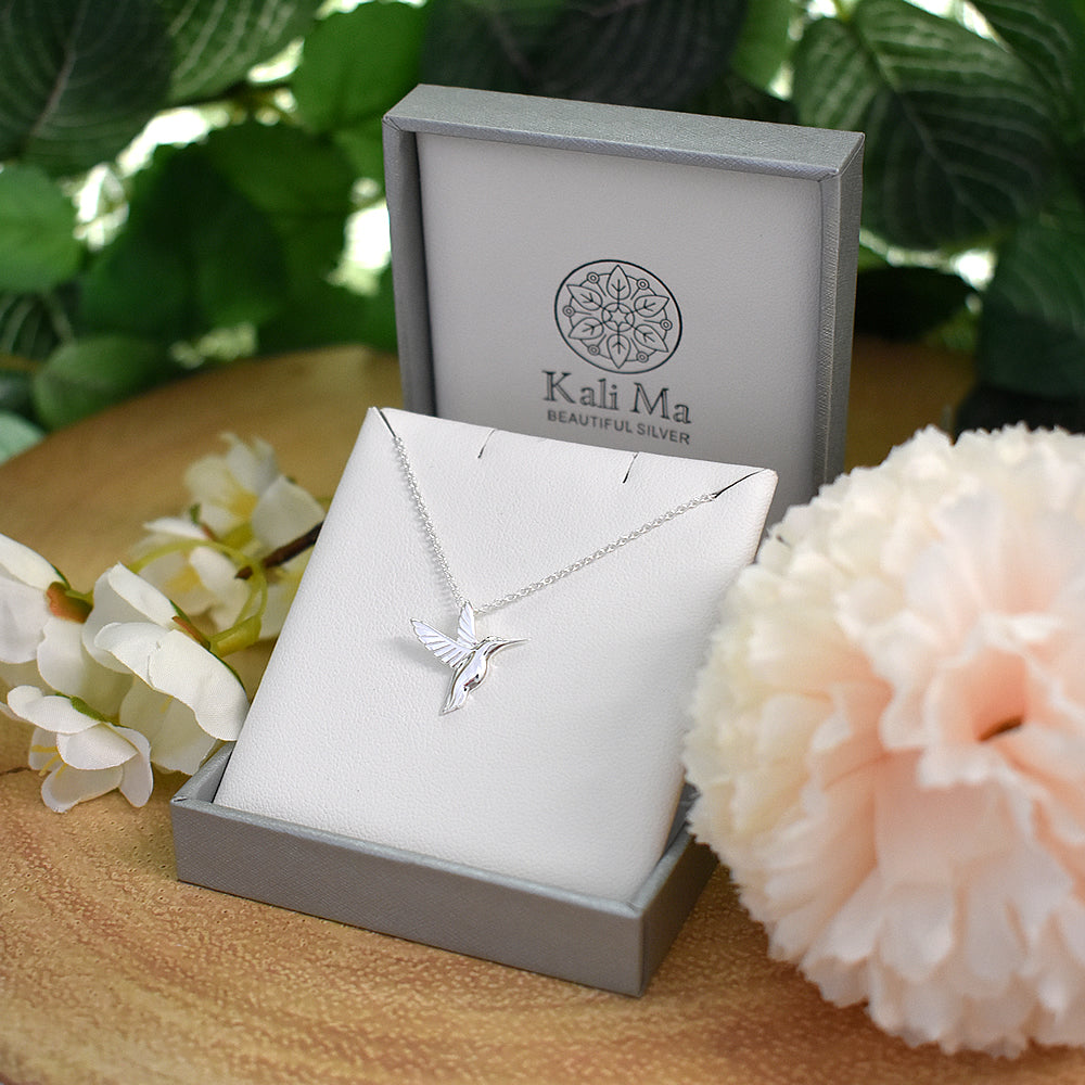 Cora flying hummingbird necklace