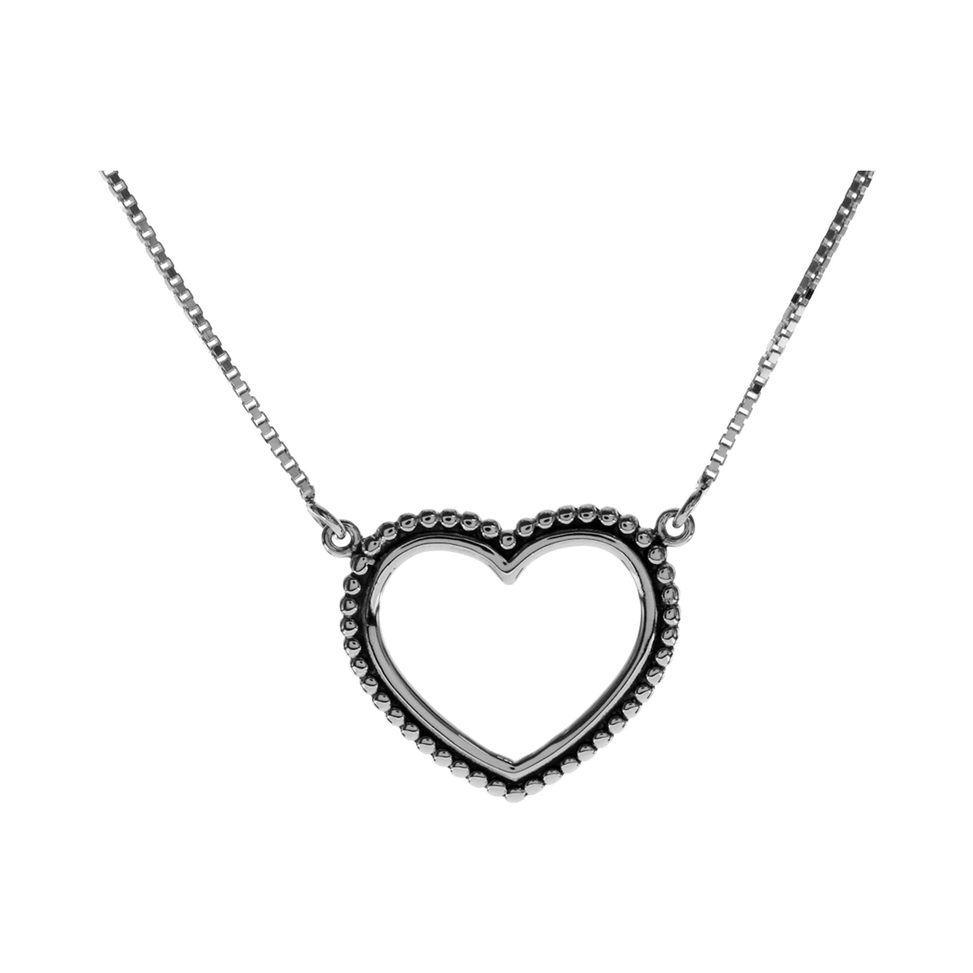 Isla oxidised bobble heart necklace