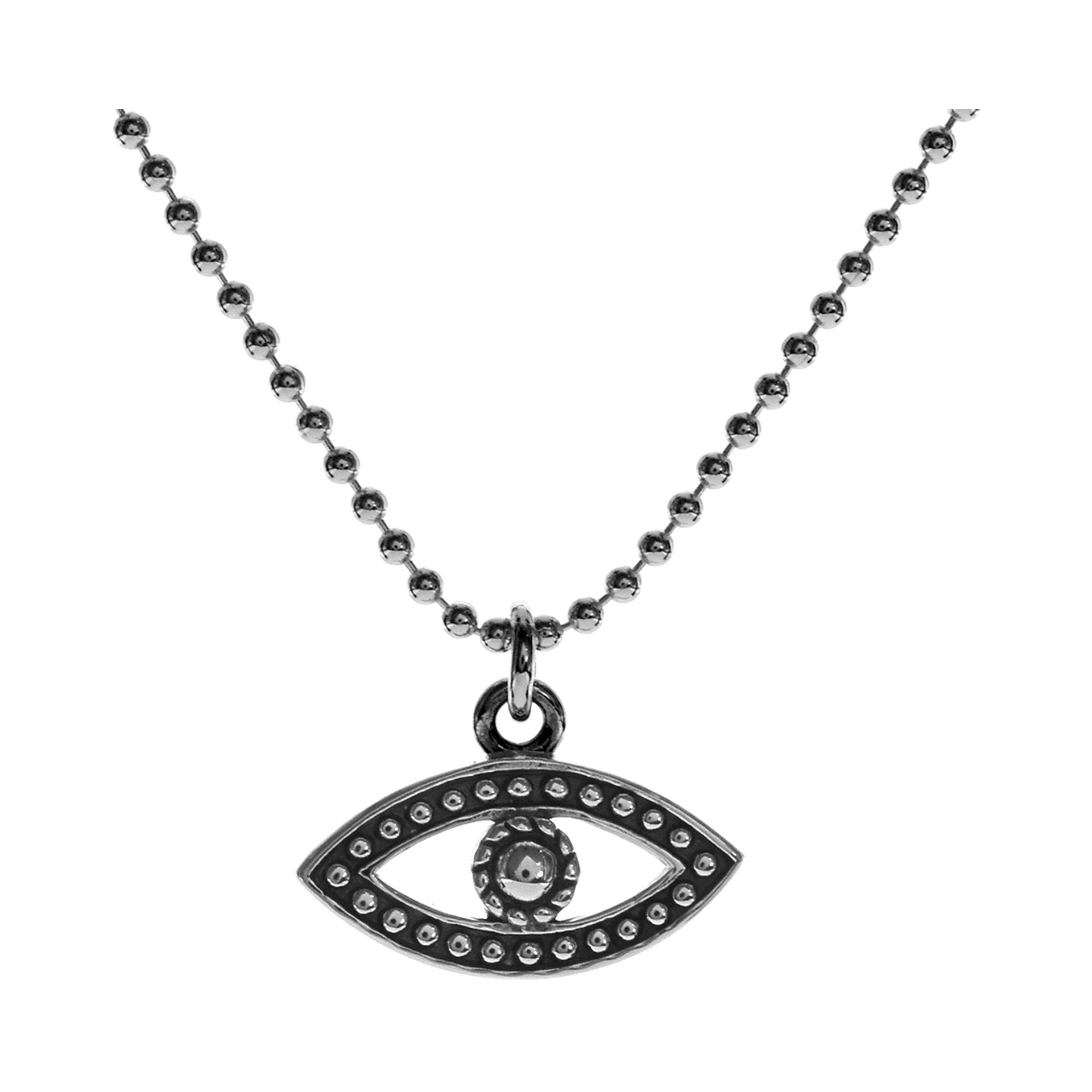 Isla oxidised bobble evil eye with ball chain necklace