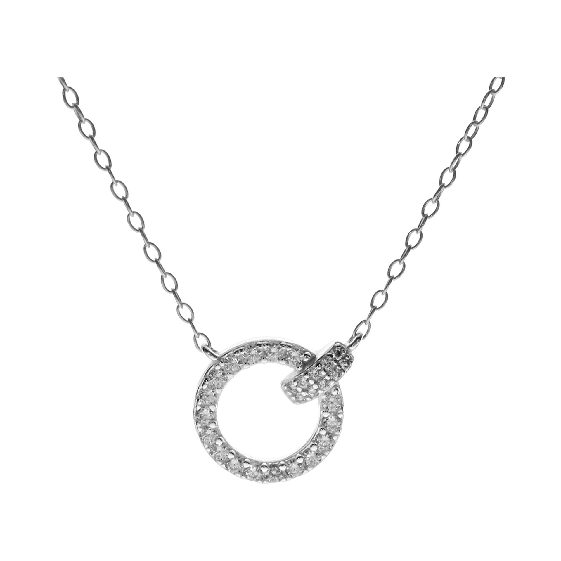 Ava CZ-set circle necklace