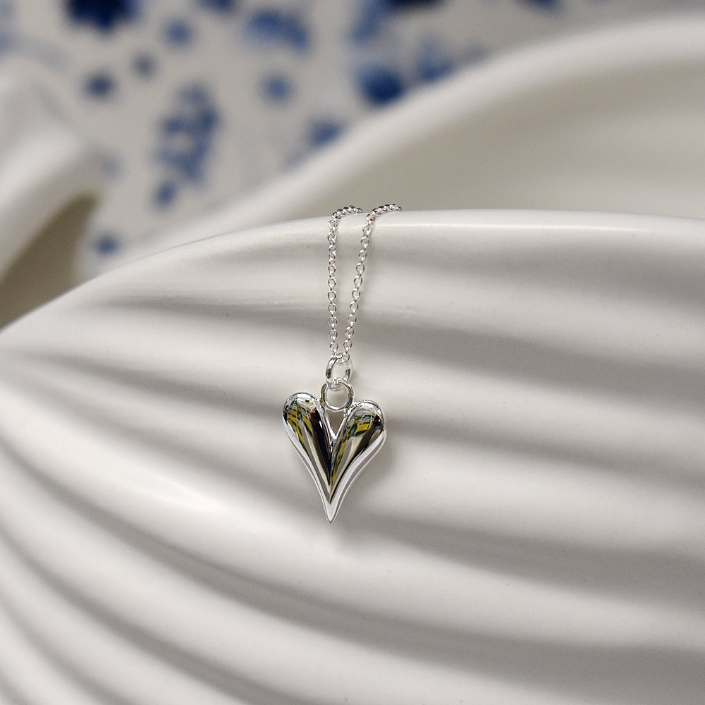Bria elongated heart necklace