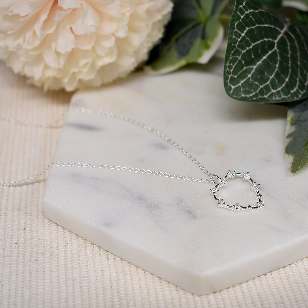 Carrie CZ-set heart necklace