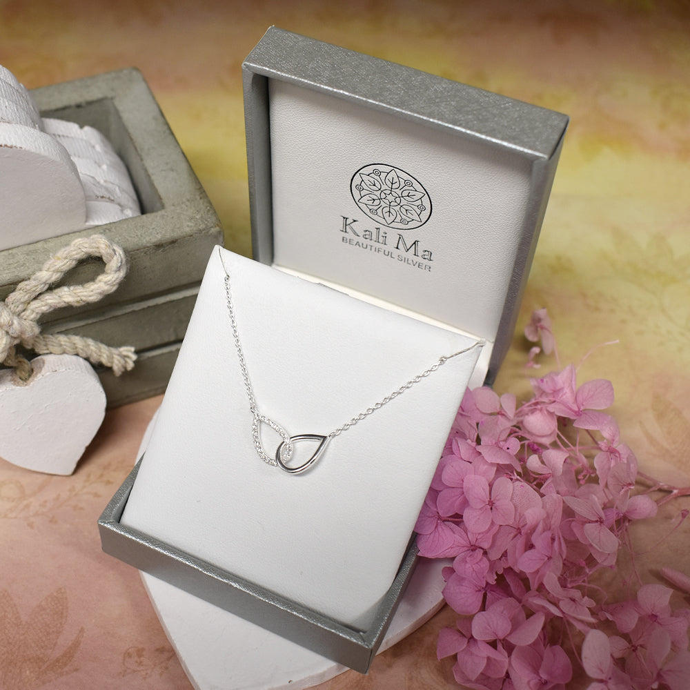 Carrie linked teardrops CZ necklace