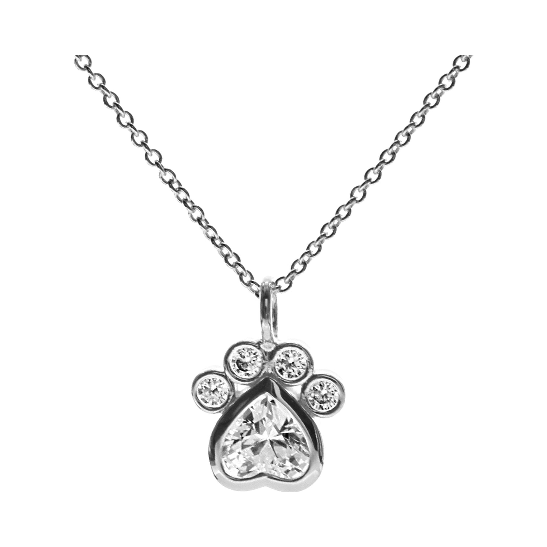 Alianna CZ-set paw print necklace