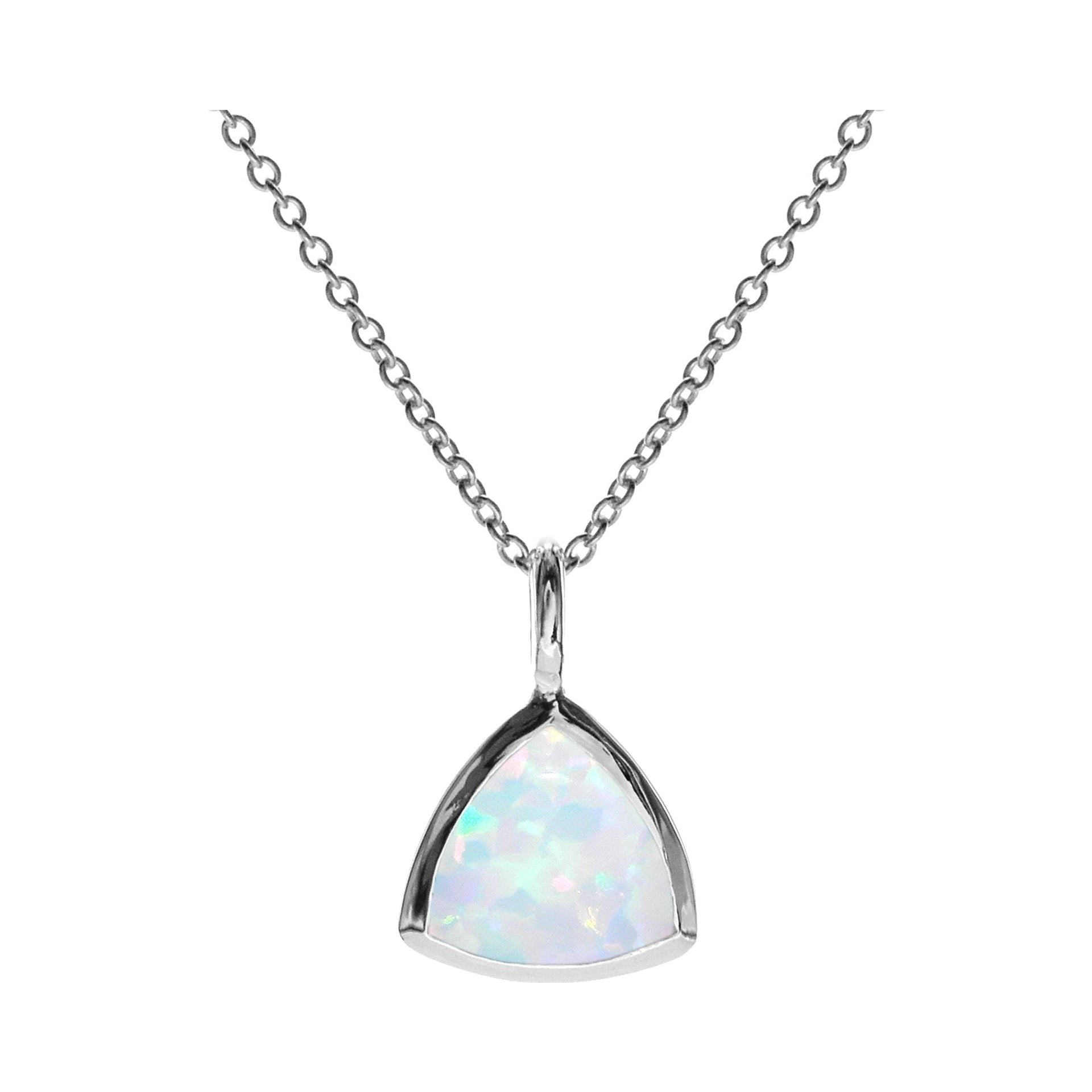 Angelica trillion-cut white opalique necklace