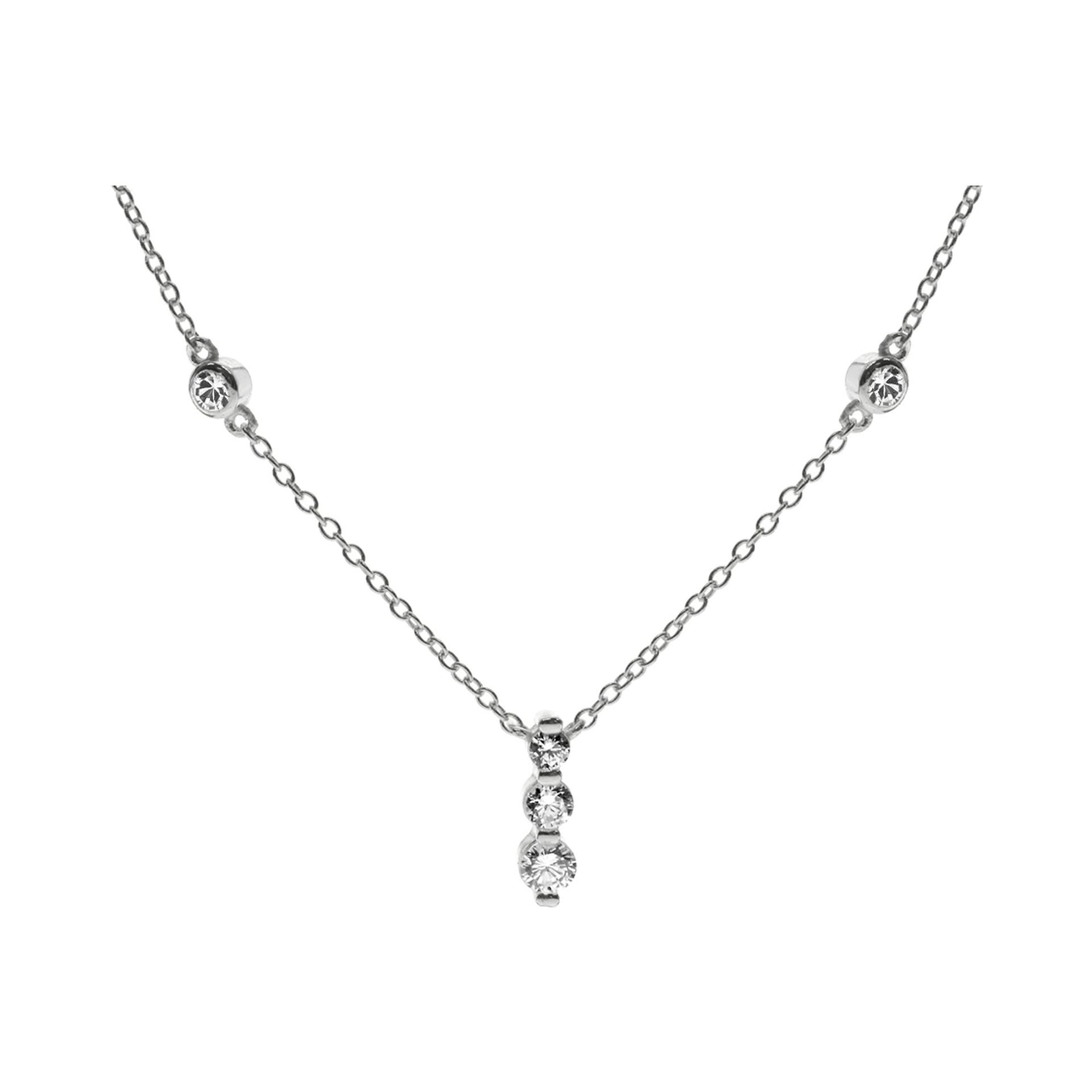 Kenzie chain with triple drop & inline CZ necklace