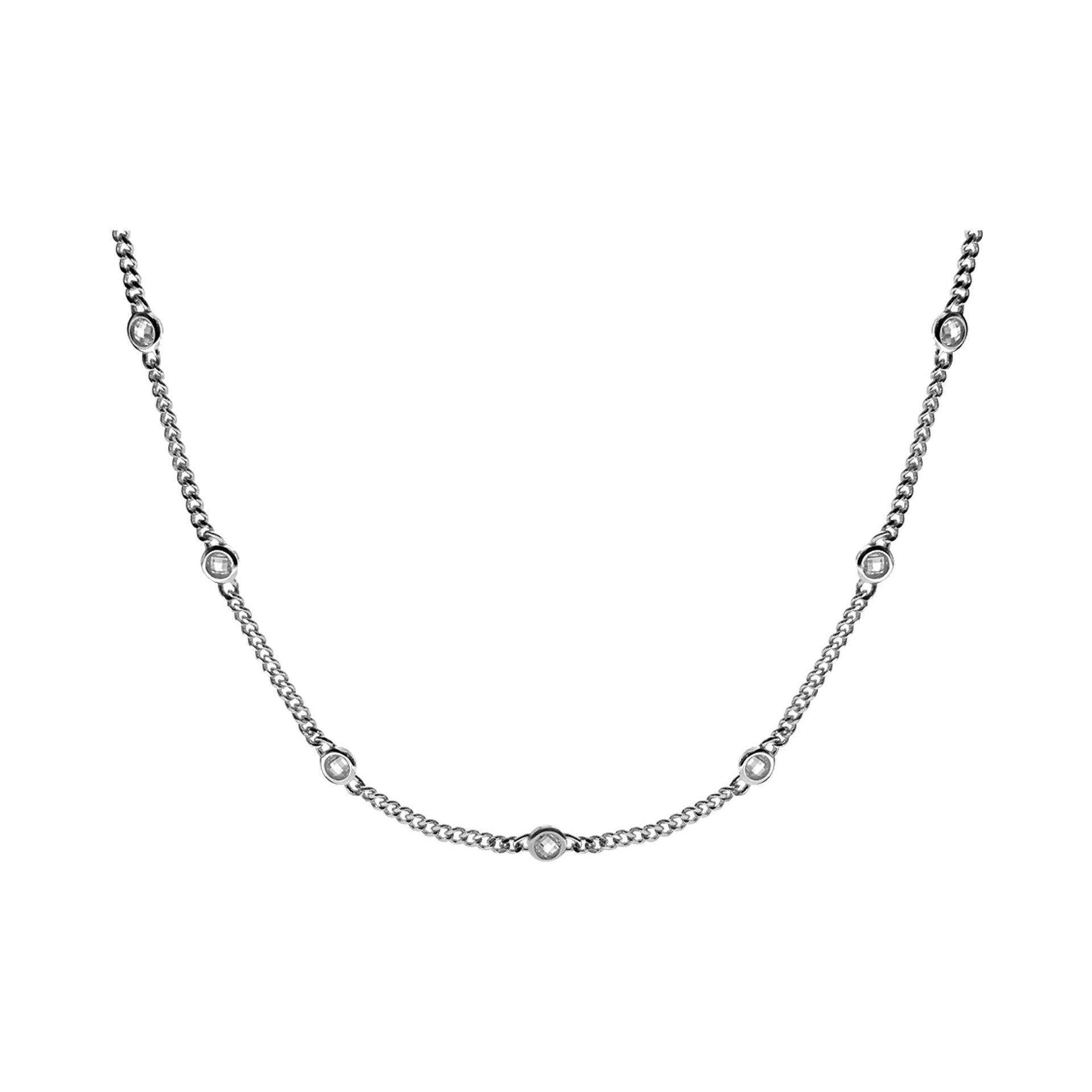 Kenzie curb chain with inline CZ necklace