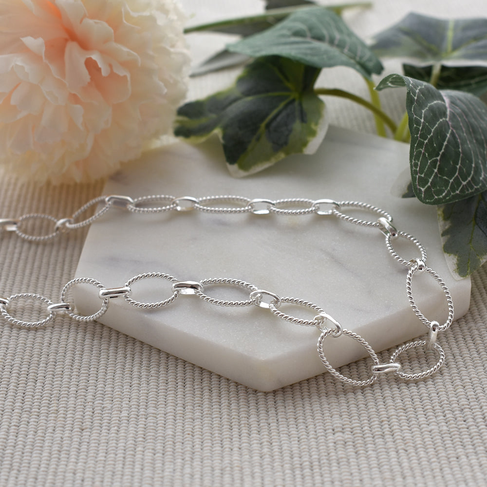 Skyla oval rope link necklace