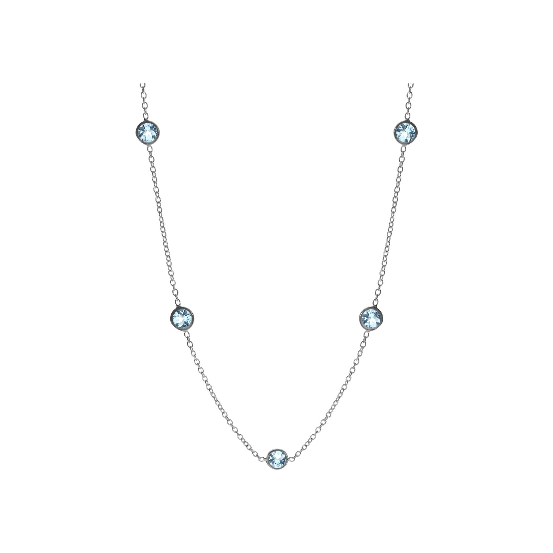 Bridget five stone blue topaz chain necklace