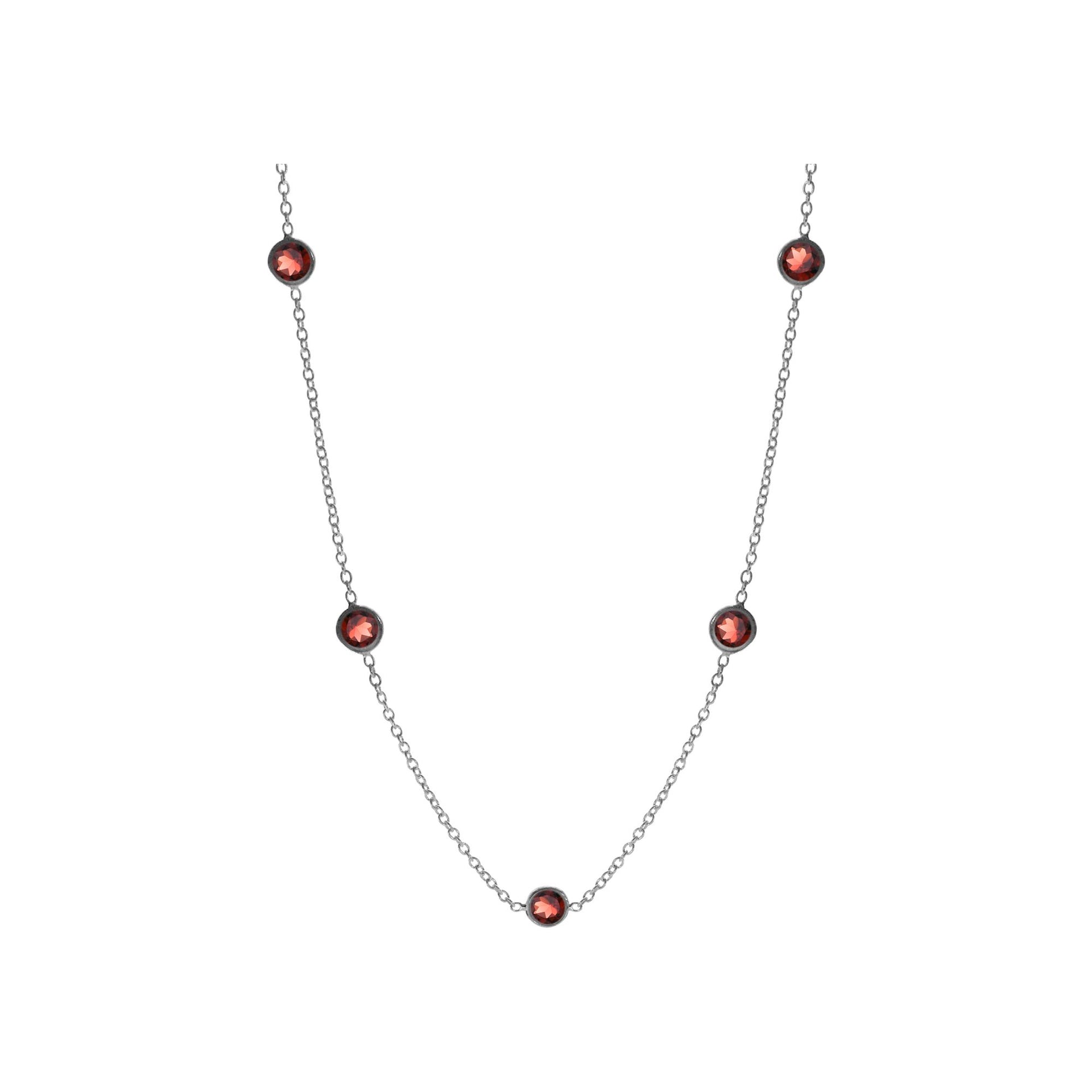 Bridget five stone garnet chain necklace